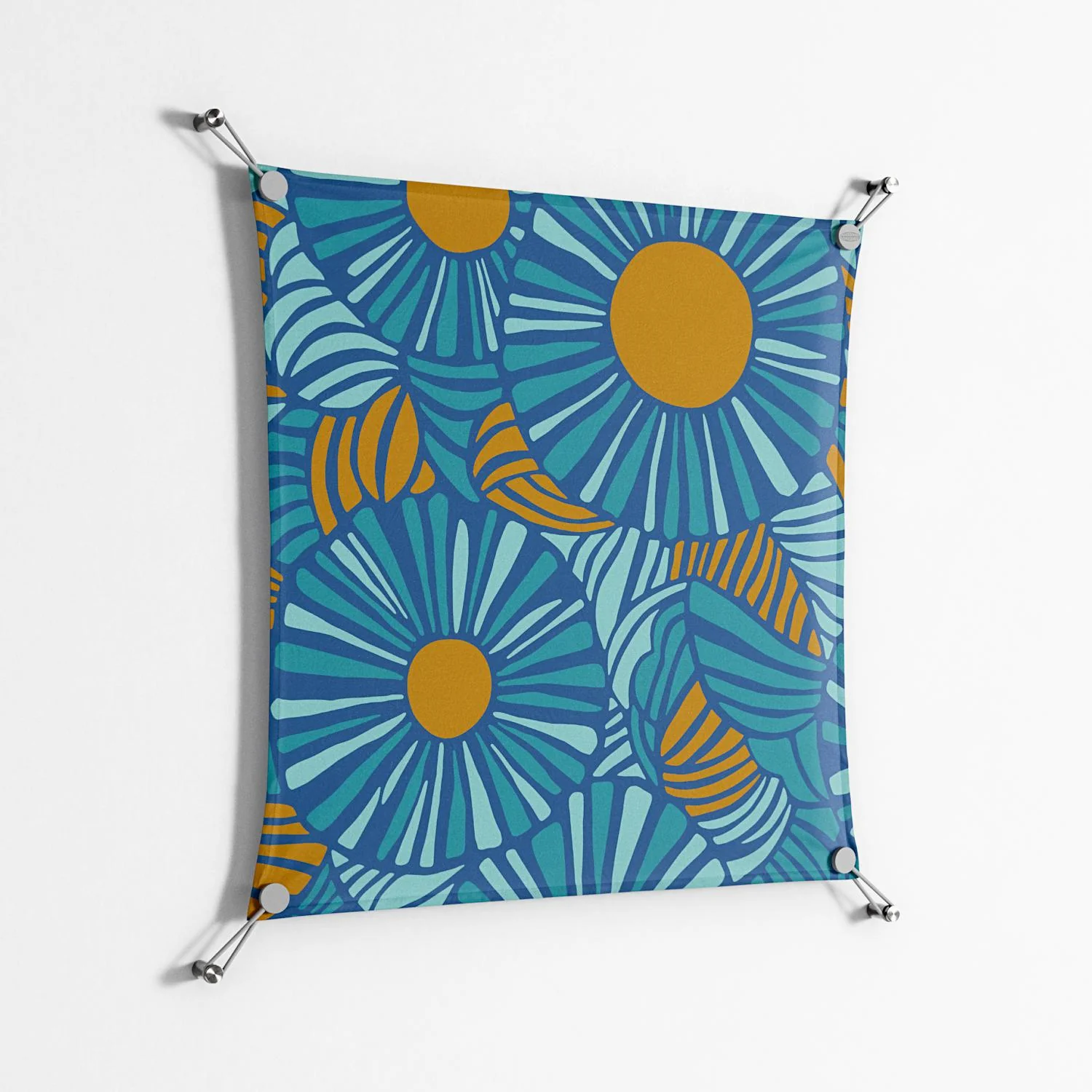 Bellis Bounty Blue - Work On Wall - Amy Suther - Silver - 70 x 70 cm - Image 2