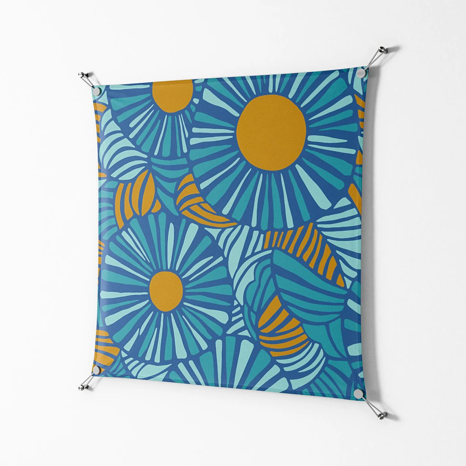 Bellis Bounty Blue - Work On Wall - Amy Suther - Silver - 90 x 90 cm - Image 2