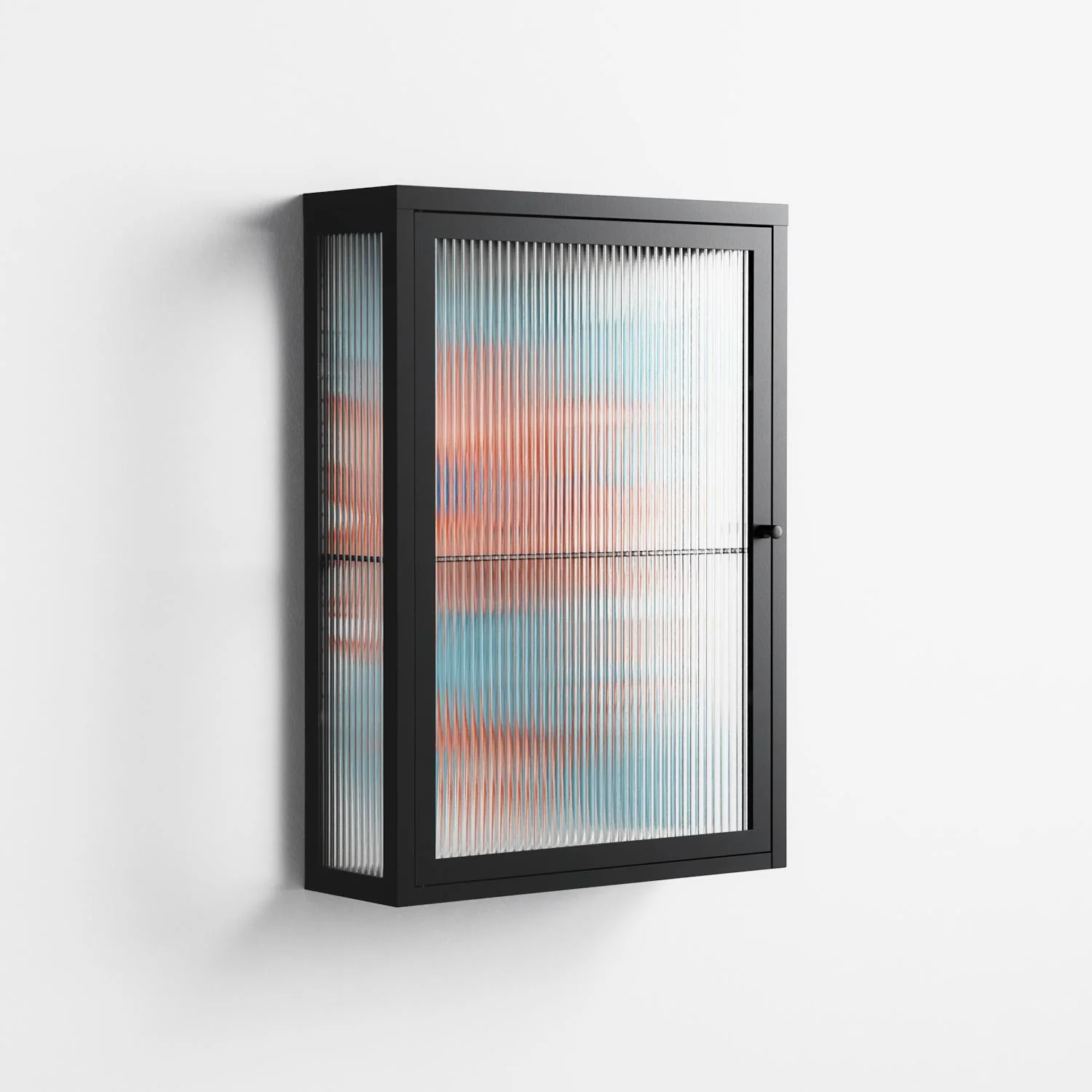 Big Orange Blooms 2 - Wall Cabinet - Katie O’Shea - Antracite - Reeded glass - Image 4
