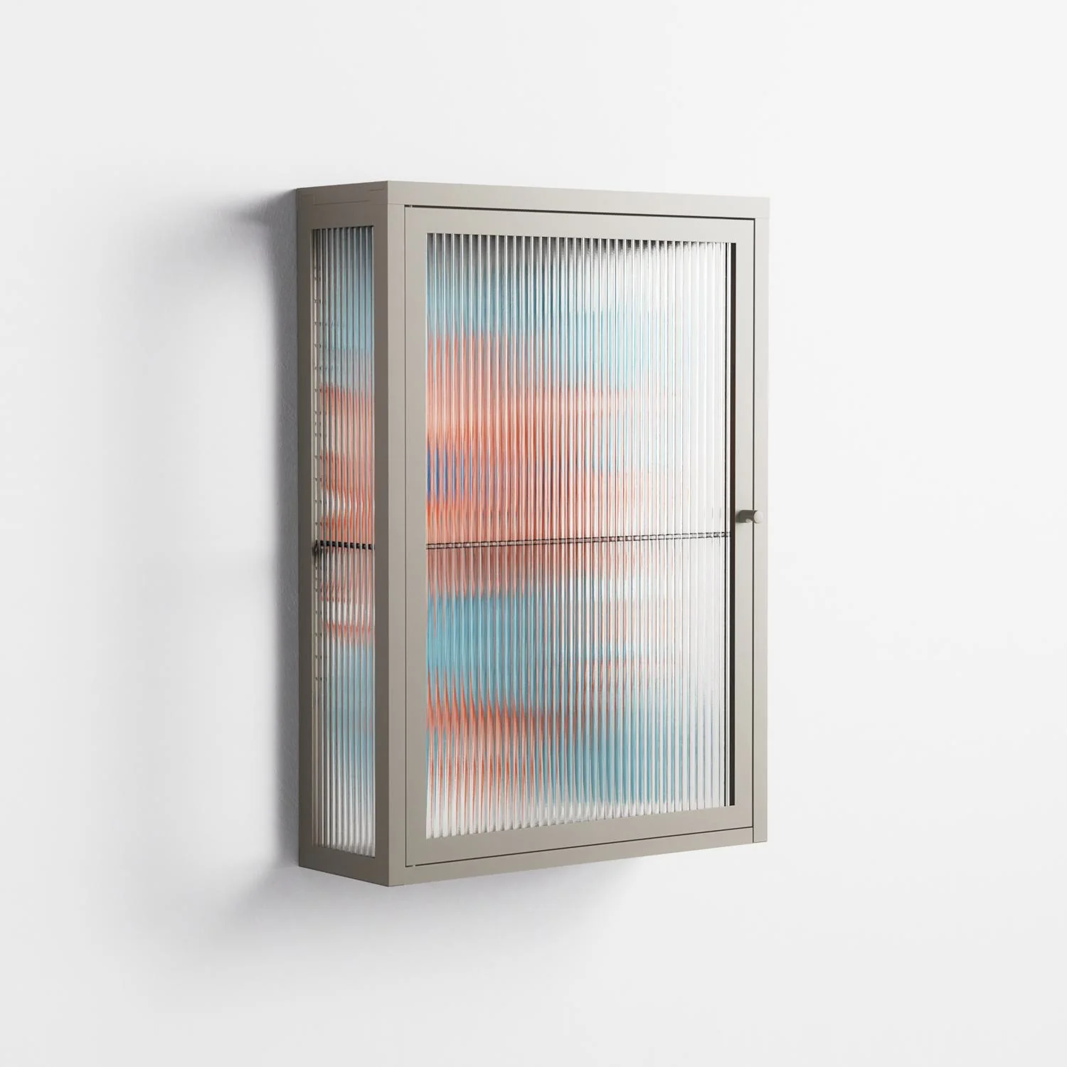 Big Orange Blooms 2 - Wall Cabinet - Katie O’Shea - Pebble - Reeded glass - Image 4
