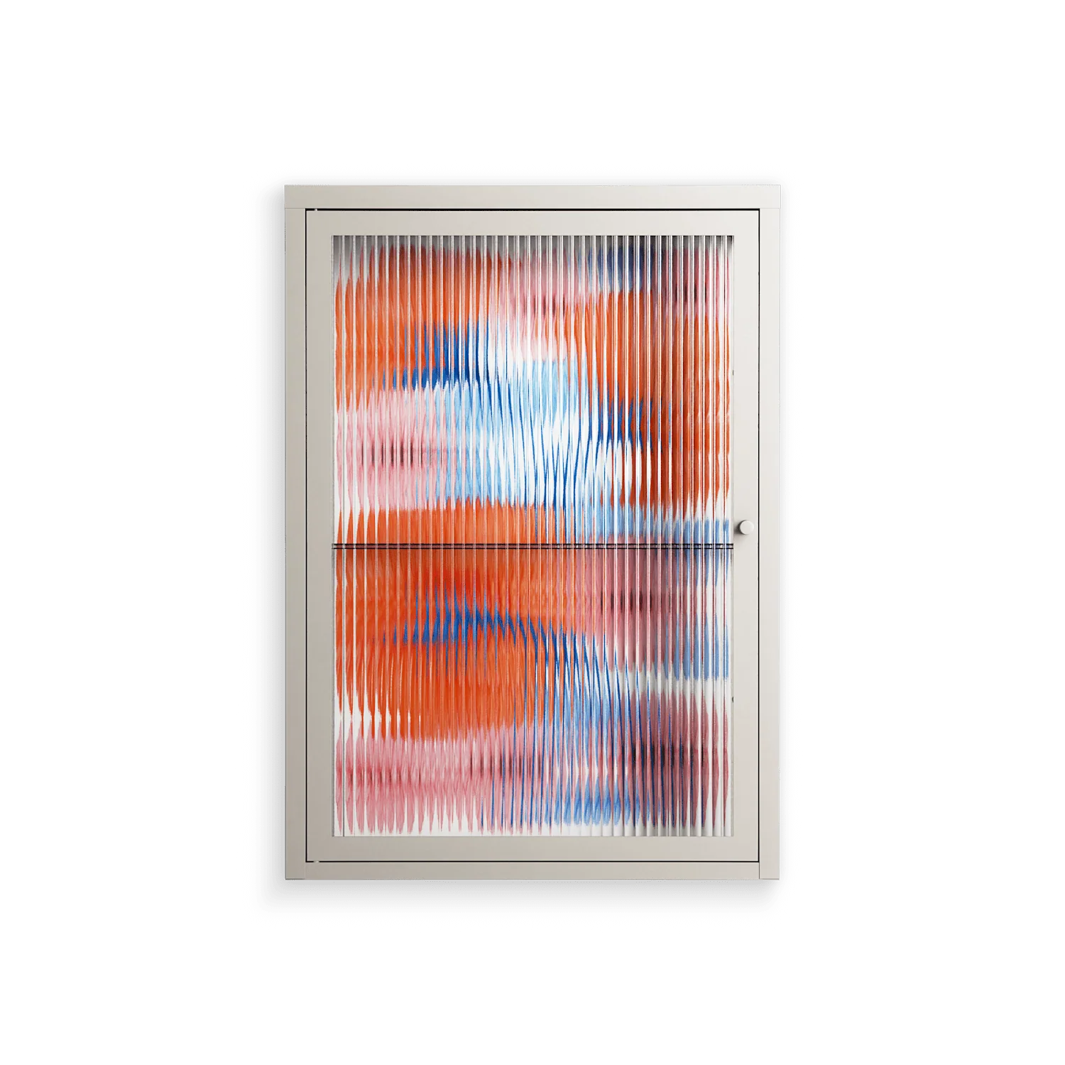 Big Orange Blooms - Wall Cabinet - Katie O’Shea - Pebble - Reeded glass