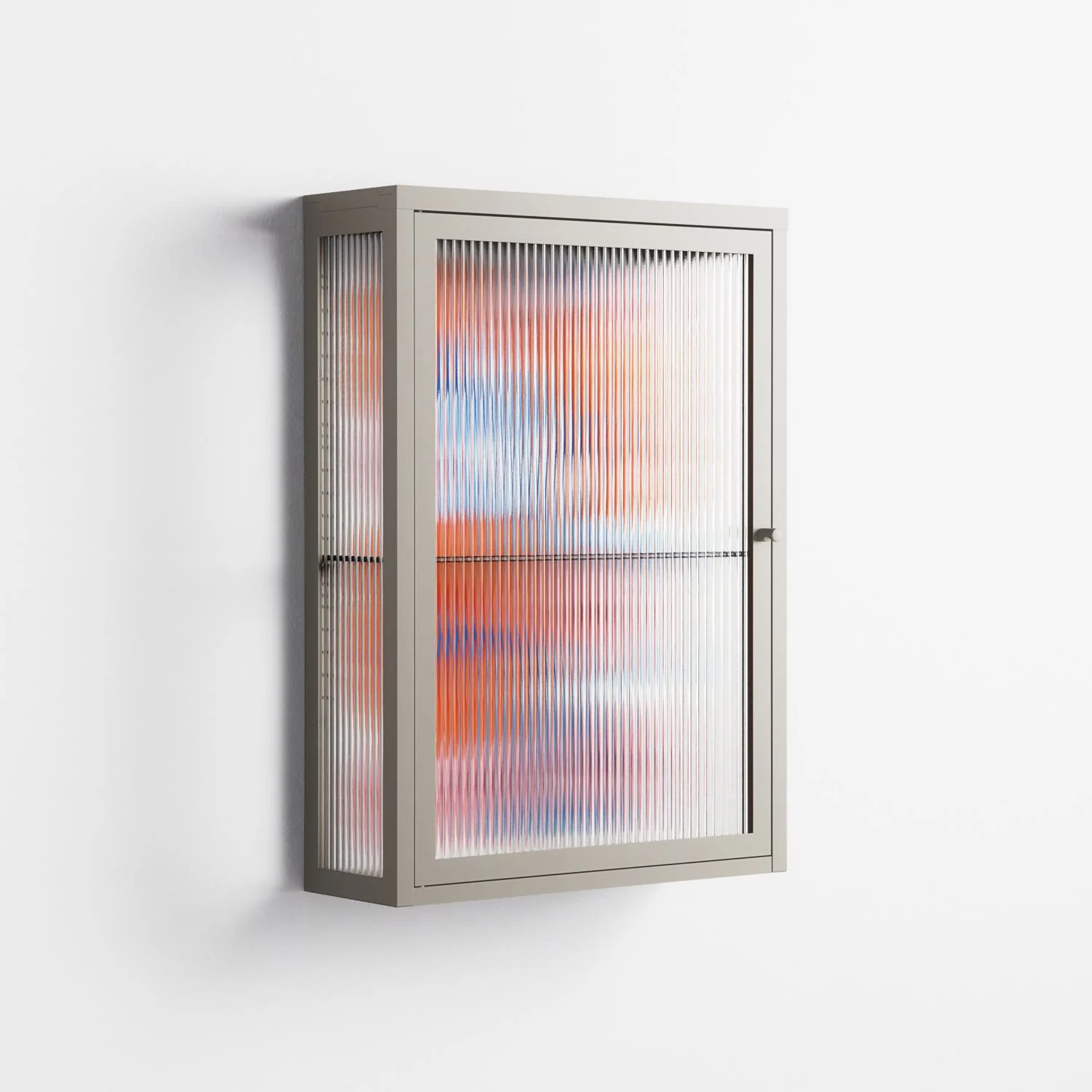Big Orange Blooms - Wall Cabinet - Katie O’Shea - Pebble - Reeded glass - Image 4