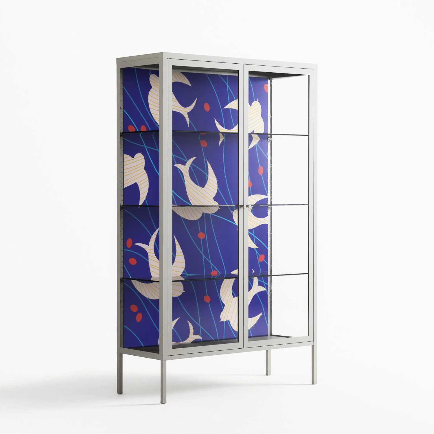 Birds A - Cabinet - Heather Zhou - Chalk - Clear glass - Image 4