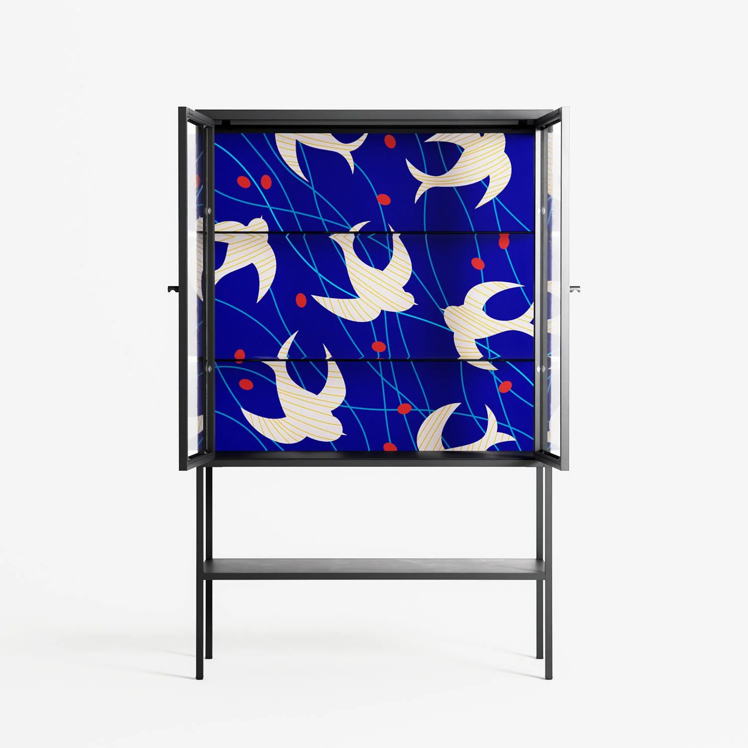 Birds A - Loft Cabinet - Heather Zhou - Antracite - Clear glass - Image 3