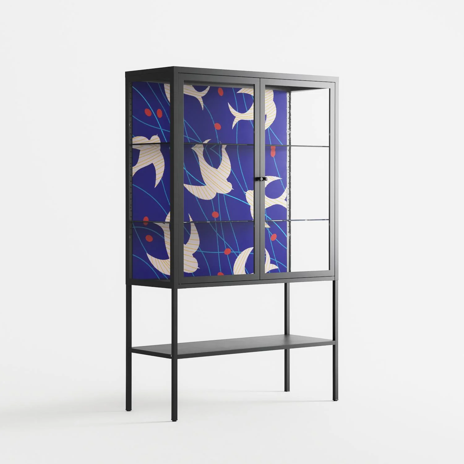 Birds A - Loft Cabinet - Heather Zhou - Antracite - Clear glass - Image 4