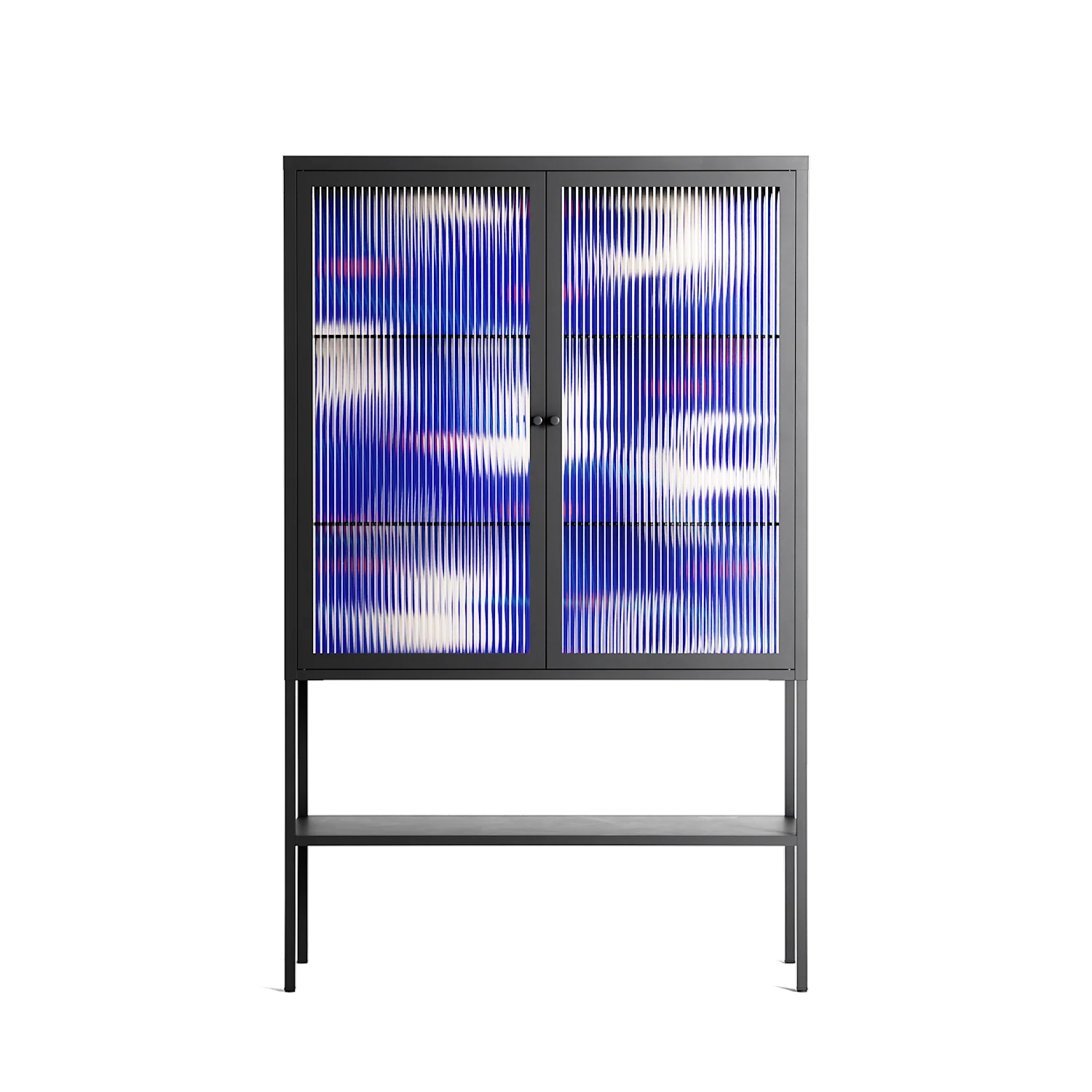 Birds A - Loft Cabinet - Heather Zhou - Antracite - Reeded glass