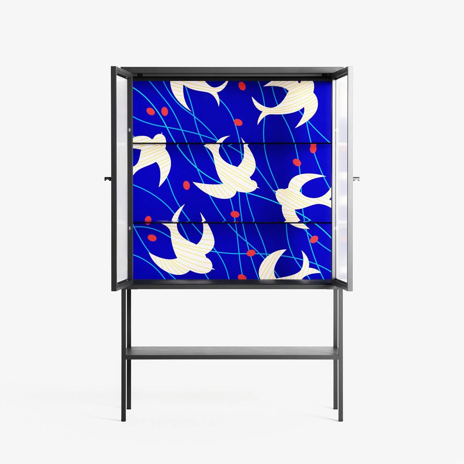Birds A - Loft Cabinet - Heather Zhou - Antracite - Reeded glass - Image 3