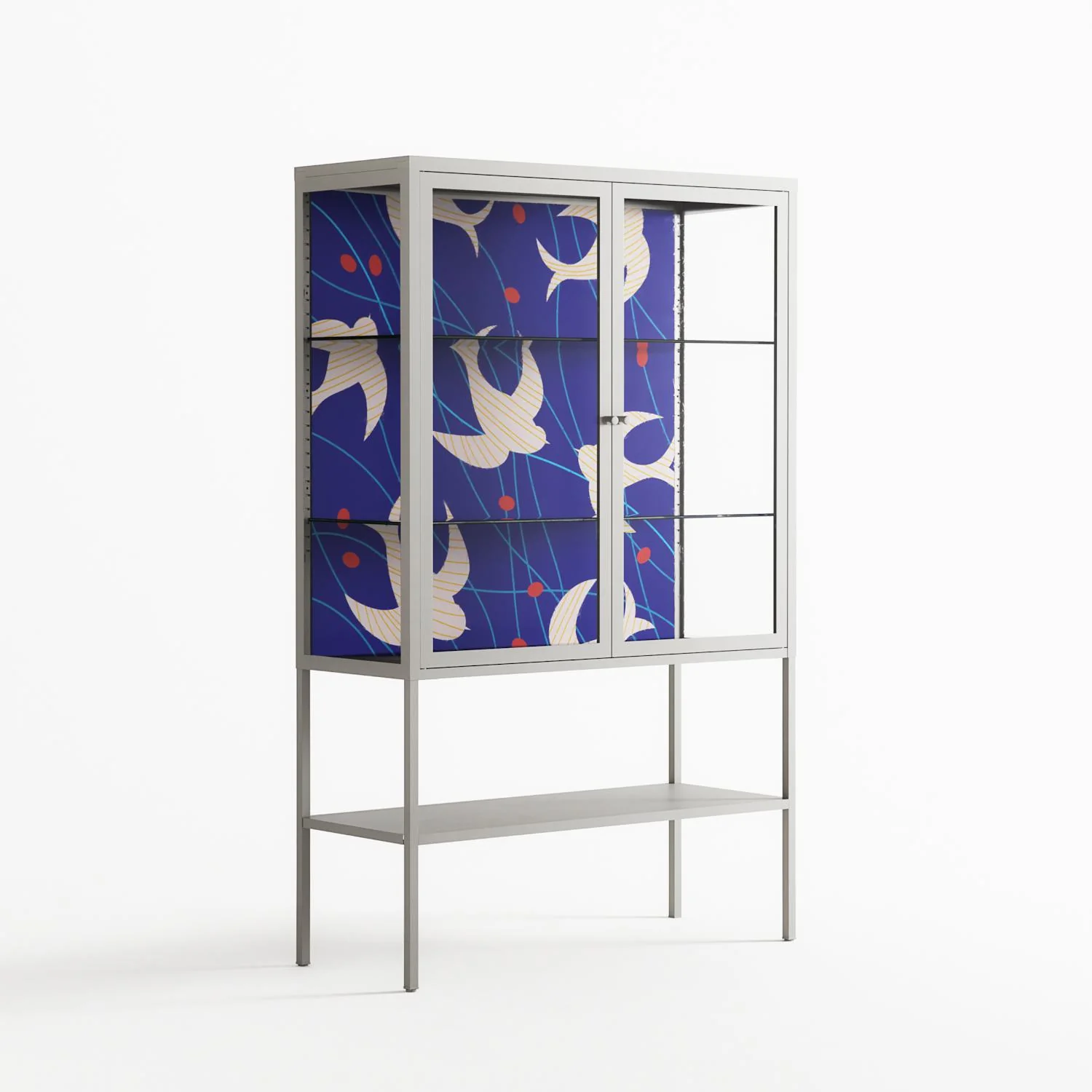 Birds A - Loft Cabinet - Heather Zhou - Chalk - Clear glass - Image 4