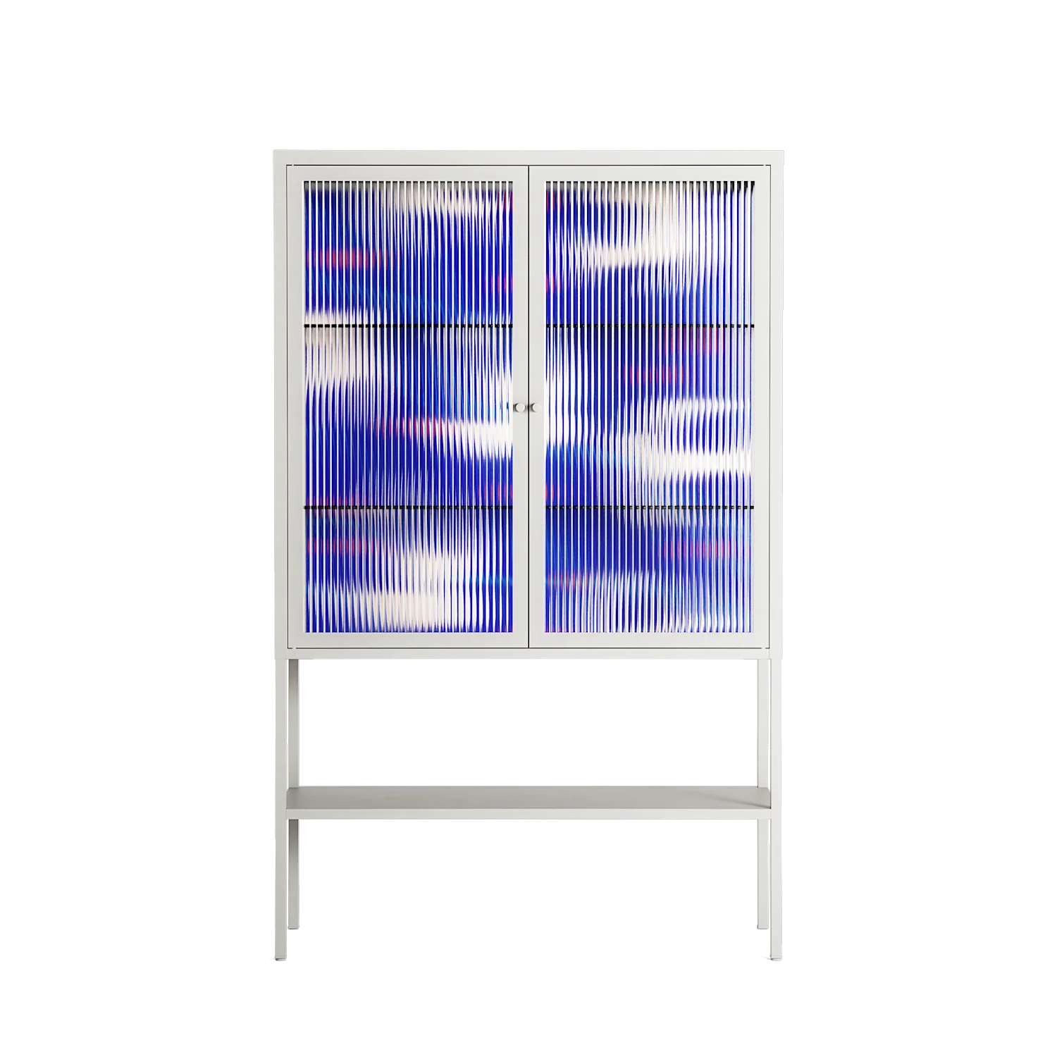 Birds A - Loft Cabinet - Heather Zhou - Chalk - Reeded glass