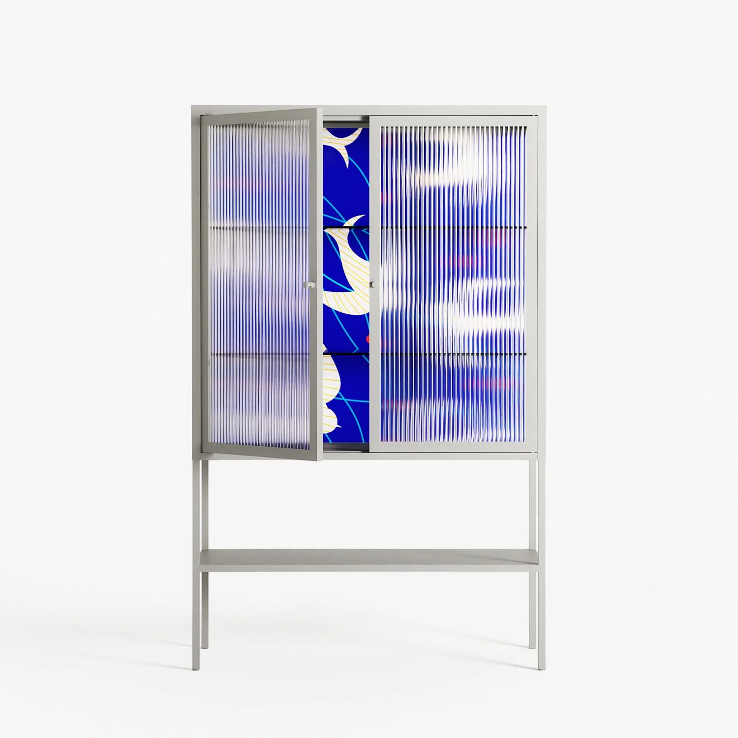 Birds A - Loft Cabinet - Heather Zhou - Chalk - Reeded glass - Image 2