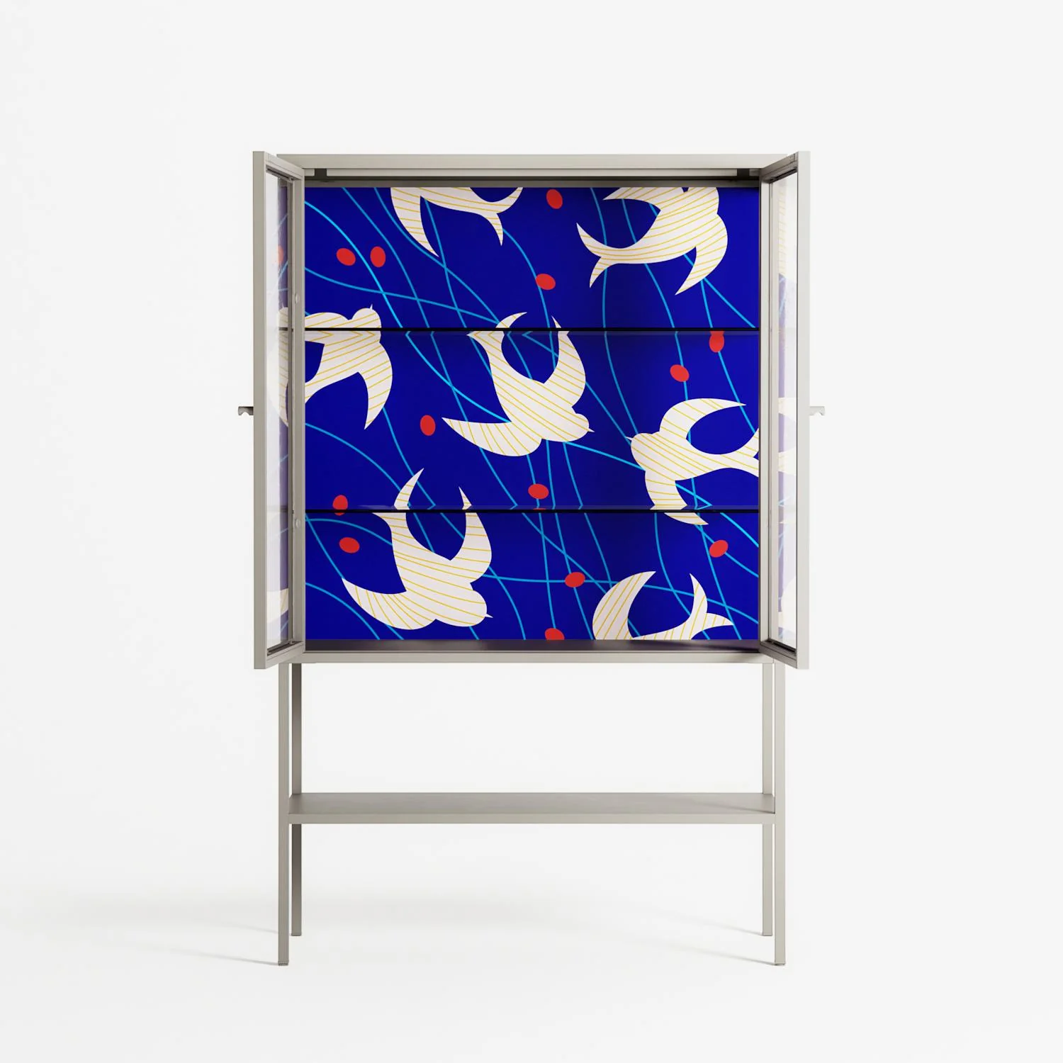 Birds A - Loft Cabinet - Heather Zhou - Pebble - Clear glass - Image 3