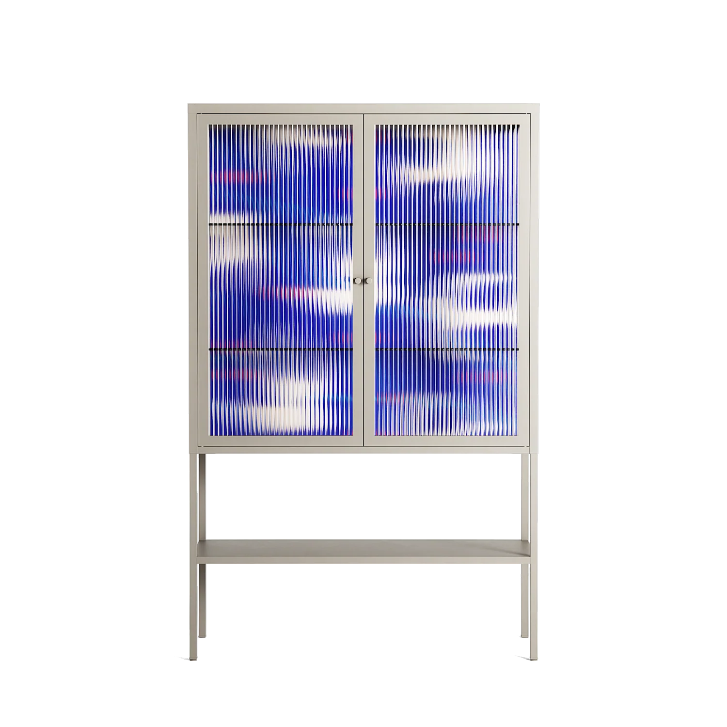 Birds A - Loft Cabinet - Heather Zhou - Pebble - Reeded glass