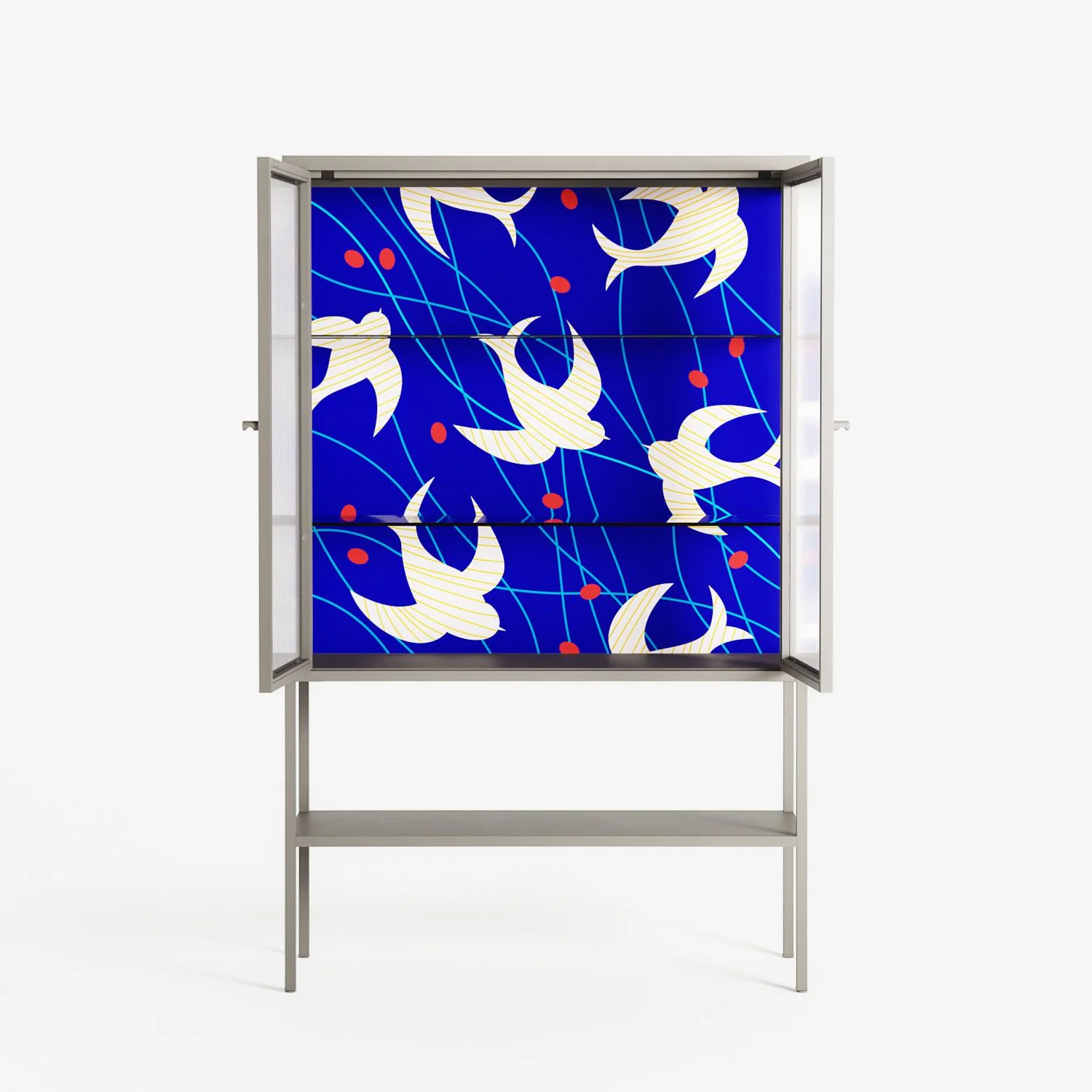 Birds A - Loft Cabinet - Heather Zhou - Pebble - Reeded glass - Image 3