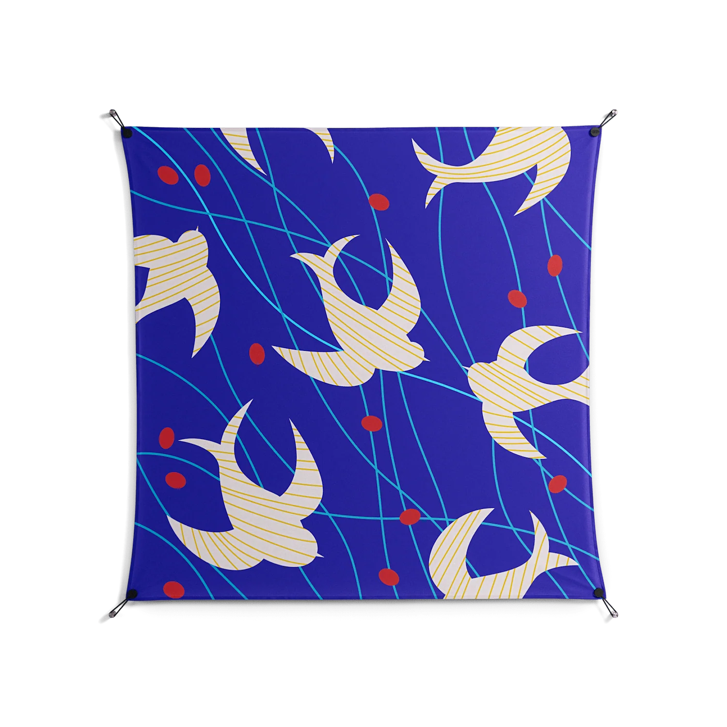 Birds A - Work On Wall - Heather Zhou - Black - 140 x 140 cm