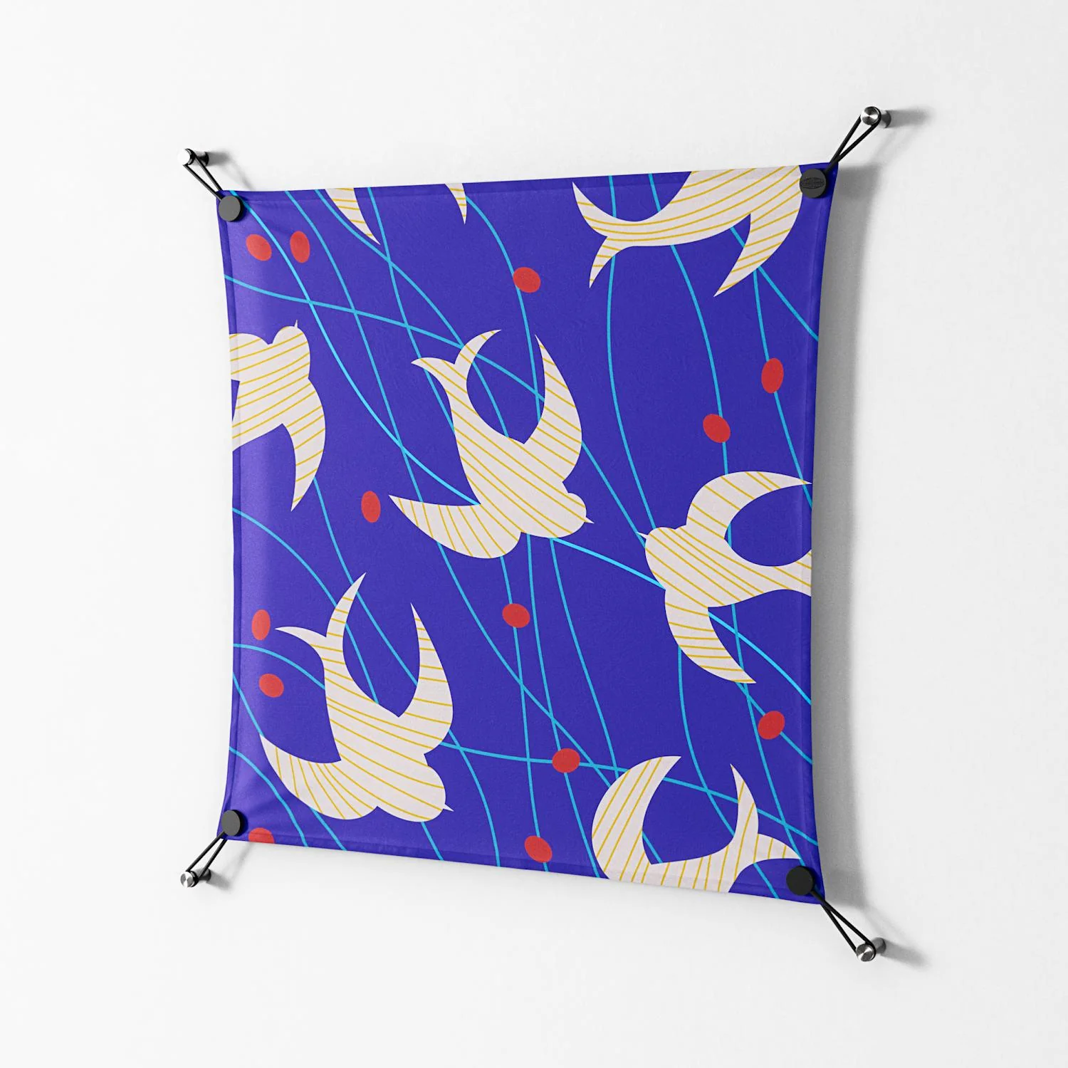 Birds A - Work On Wall - Heather Zhou - Black - 70 x 70 cm - Image 2