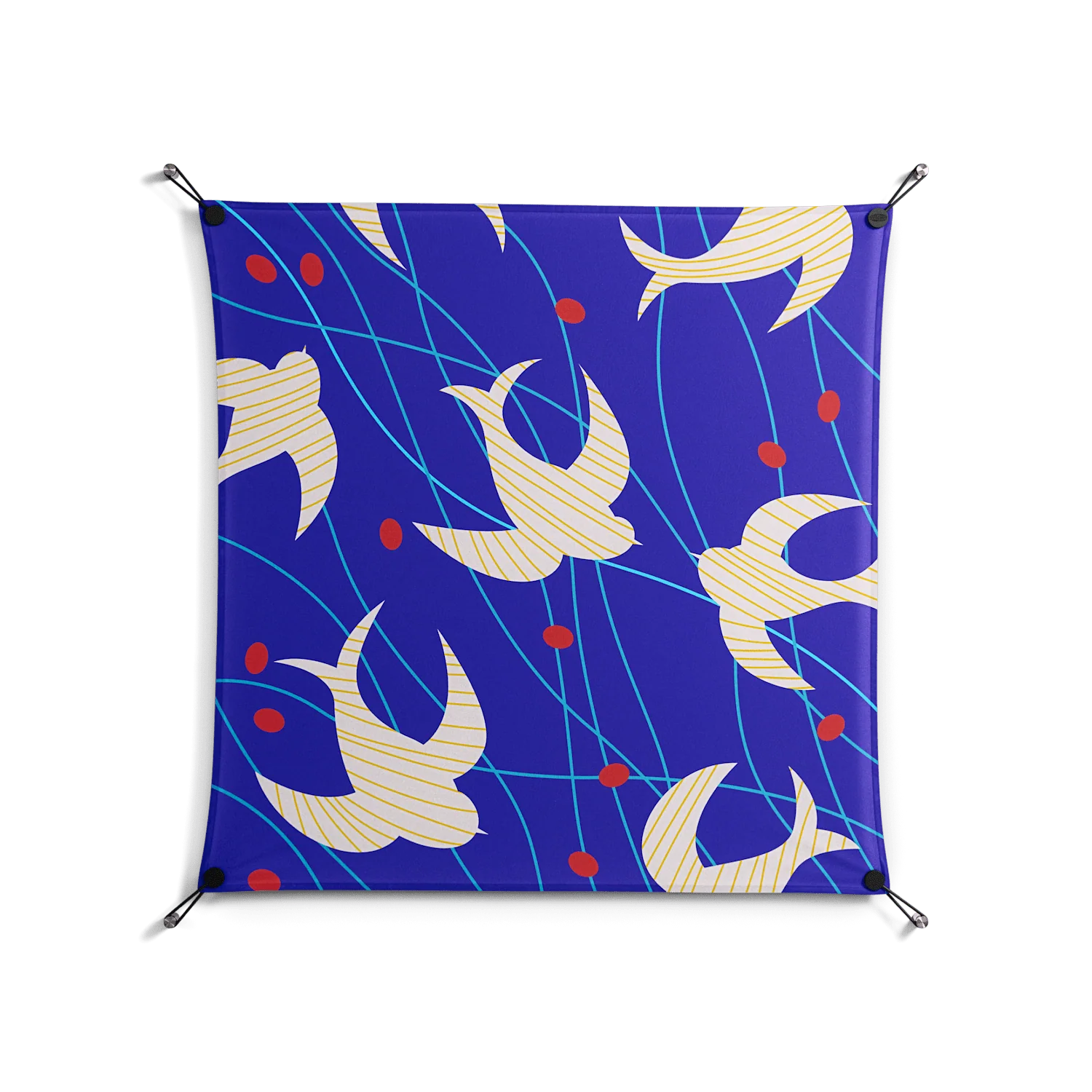 Birds A - Work On Wall - Heather Zhou - Black - 90 x 90 cm