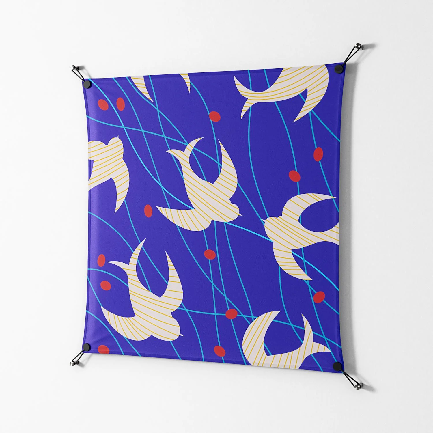 Birds A - Work On Wall - Heather Zhou - Black - 90 x 90 cm - Image 2