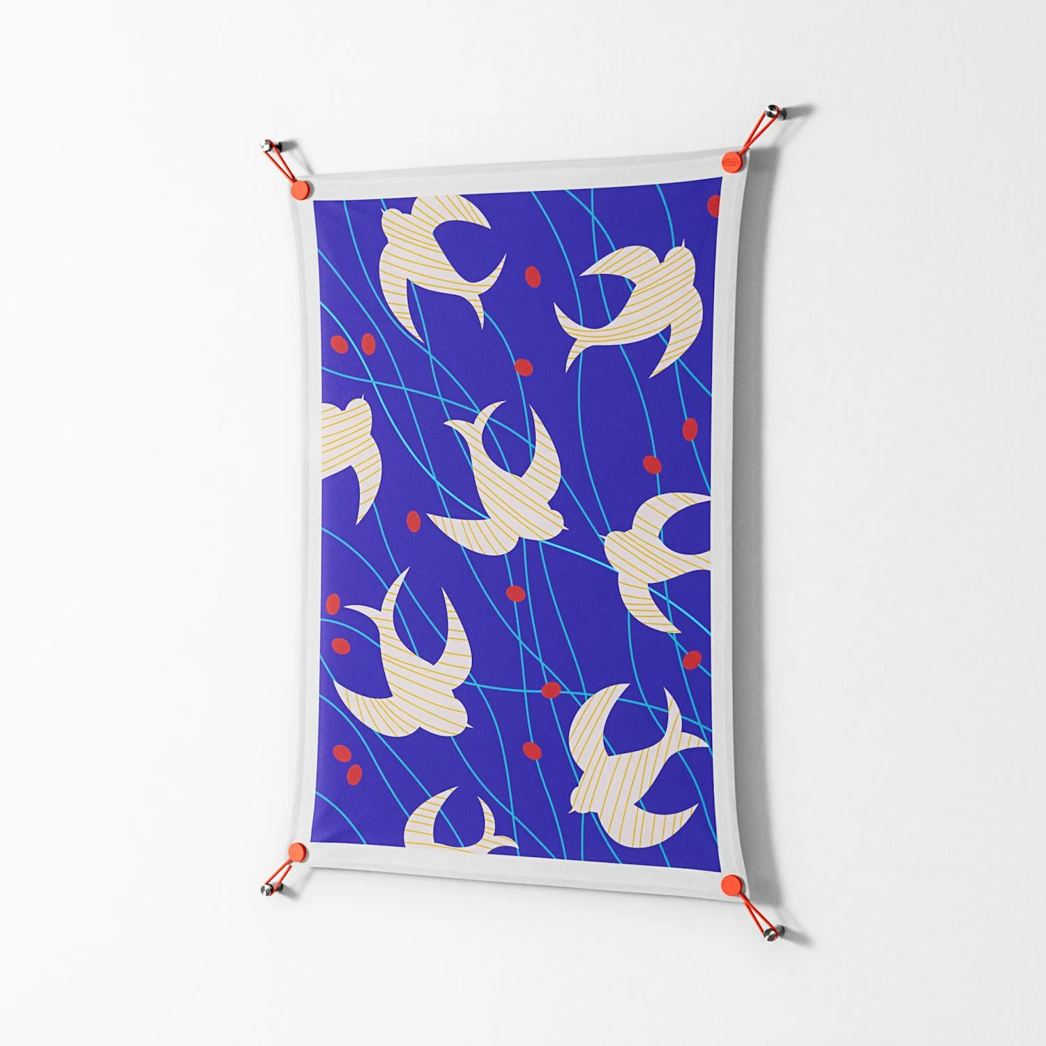Birds A - Work On Wall - Heather Zhou - Orange - 70 x 100 cm - Image 2