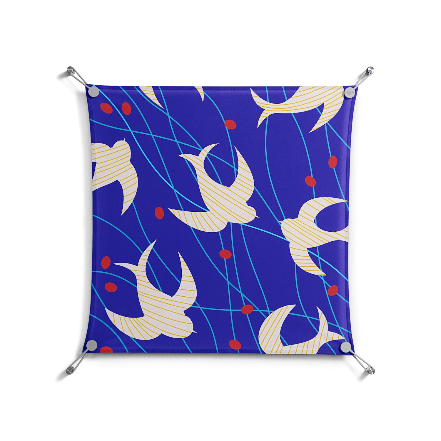 Birds A - Work On Wall - Heather Zhou - Silver - 70 x 70 cm
