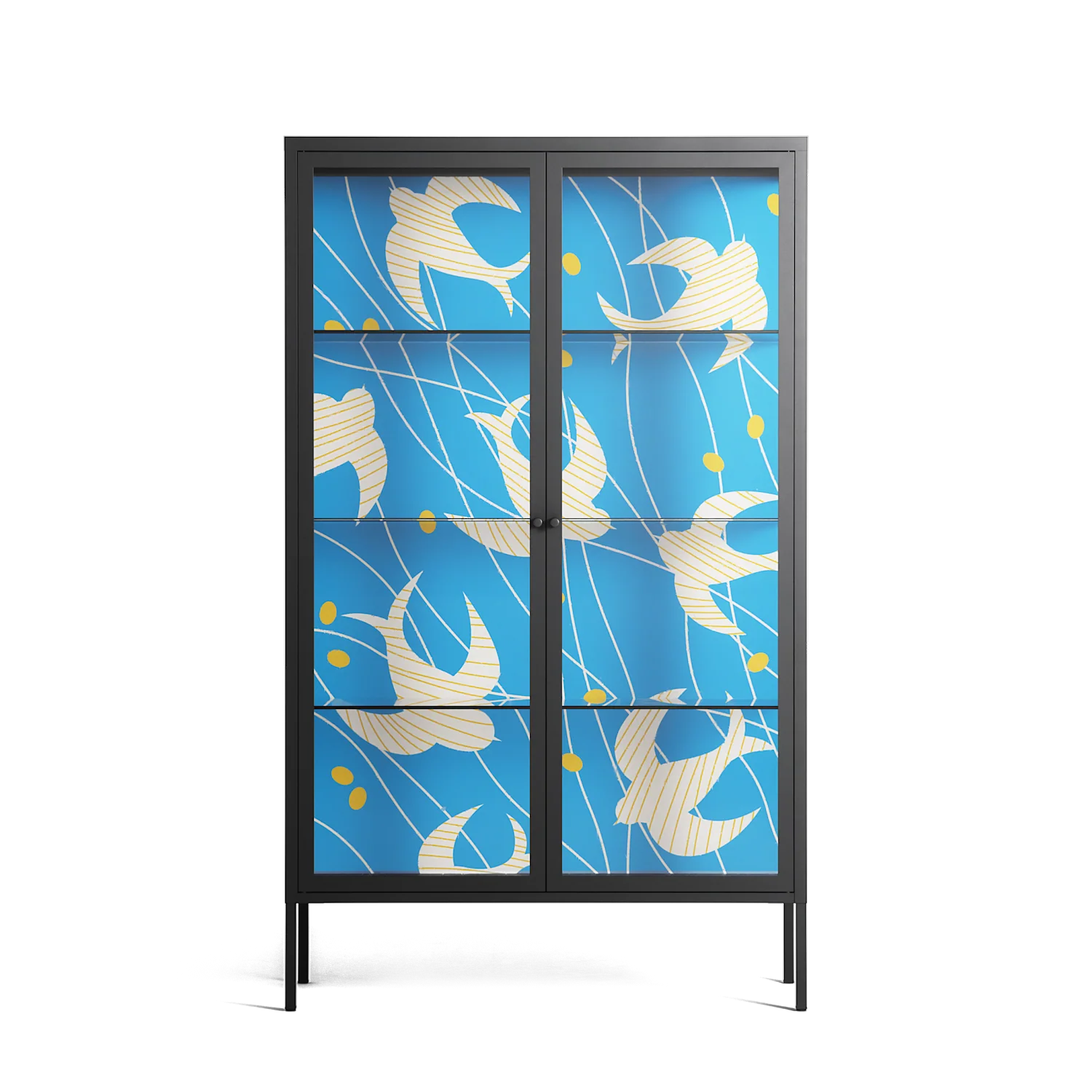 Birds B - Cabinet - Heather Zhou - Antracite - Clear glass