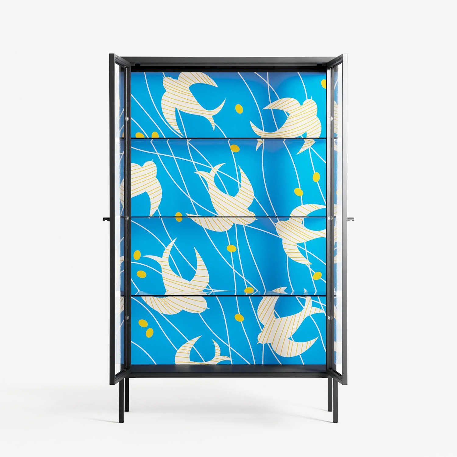 Birds B - Cabinet - Heather Zhou - Antracite - Clear glass - Image 3