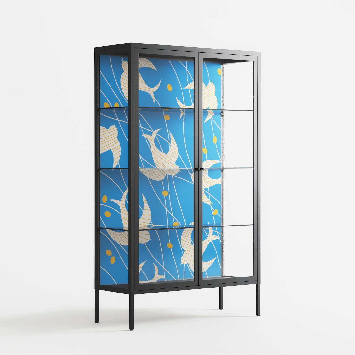 Birds B - Cabinet - Heather Zhou - Antracite - Clear glass - Image 4
