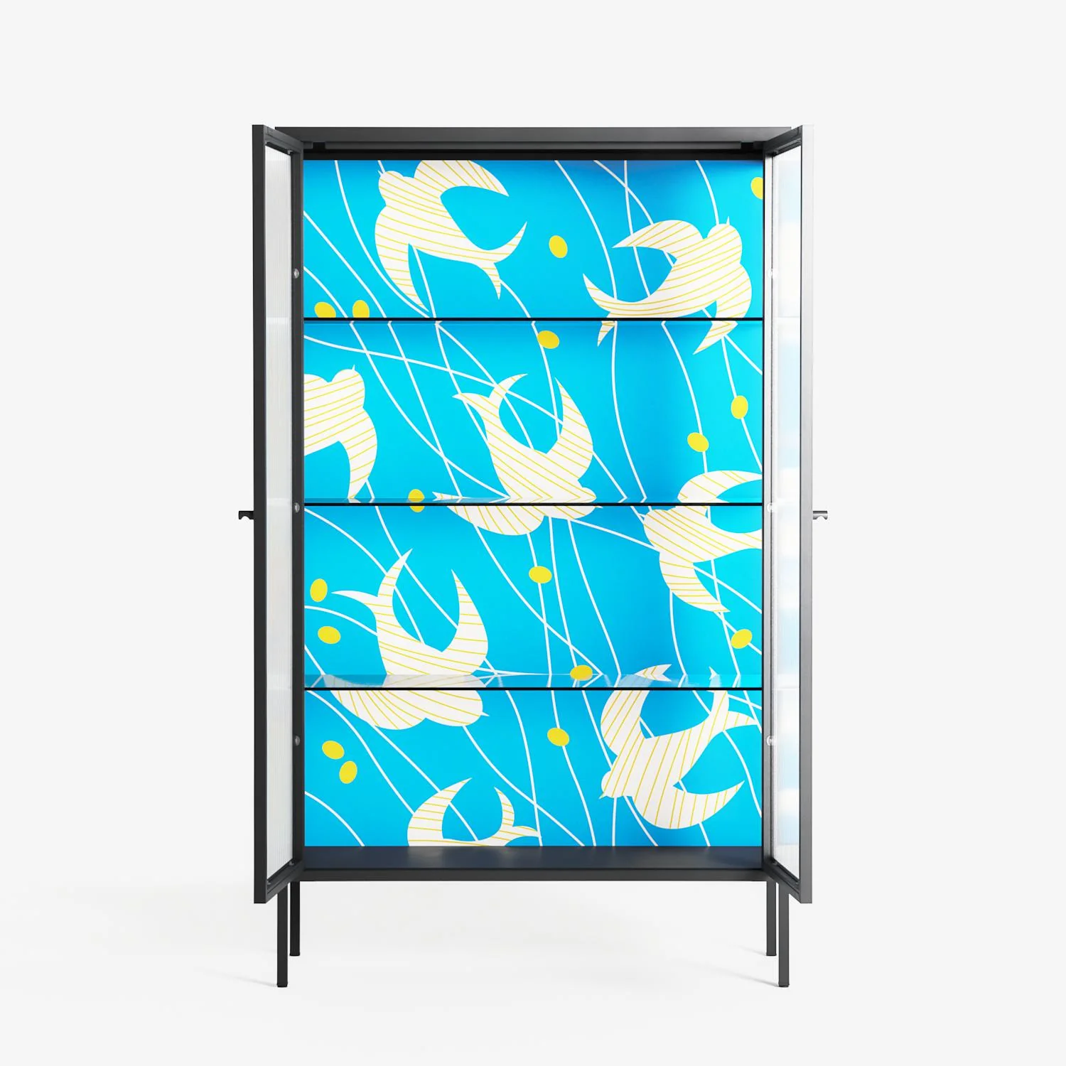 Birds B - Cabinet - Heather Zhou - Antracite - Reeded glass - Image 3