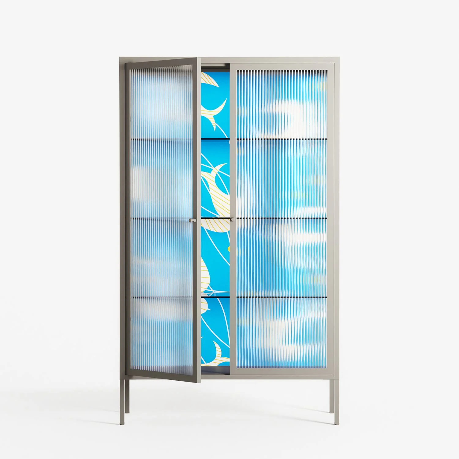 Birds B - Cabinet - Heather Zhou - Pebble - Reeded glass - Image 2