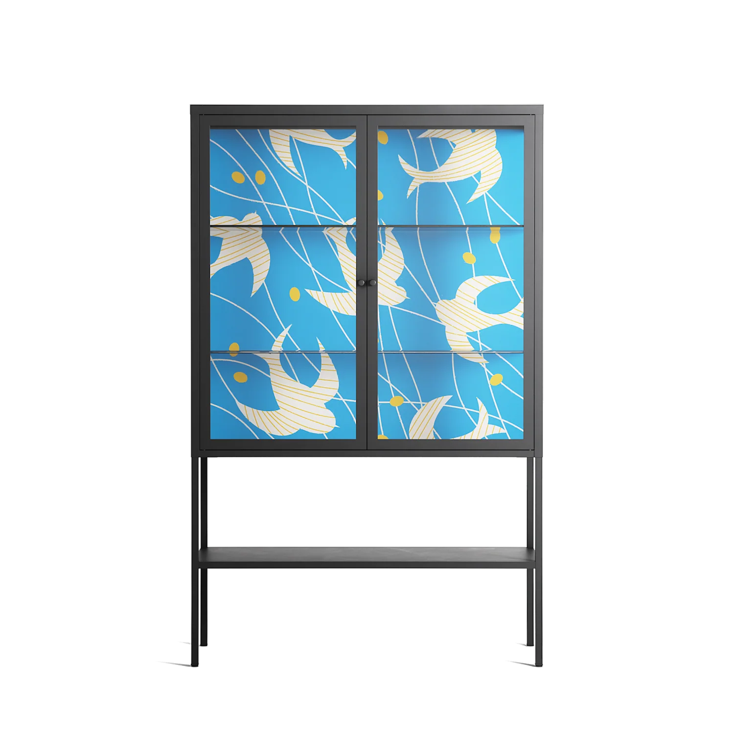 Birds B - Loft Cabinet - Heather Zhou - Antracite - Clear glass