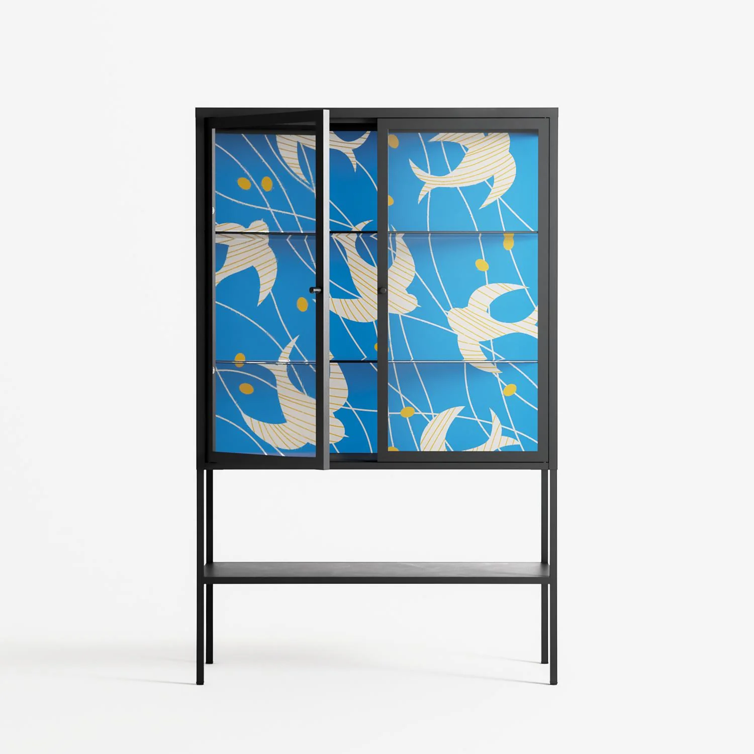 Birds B - Loft Cabinet - Heather Zhou - Antracite - Clear glass - Image 2