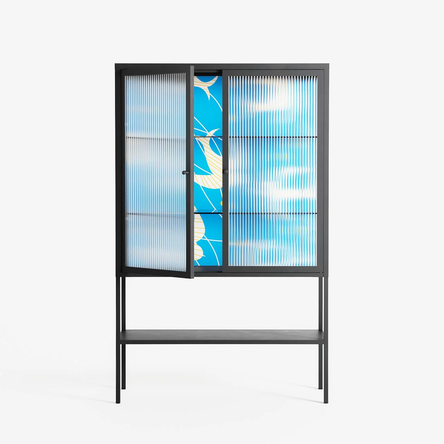 Birds B - Loft Cabinet - Heather Zhou - Antracite - Reeded glass - Image 2