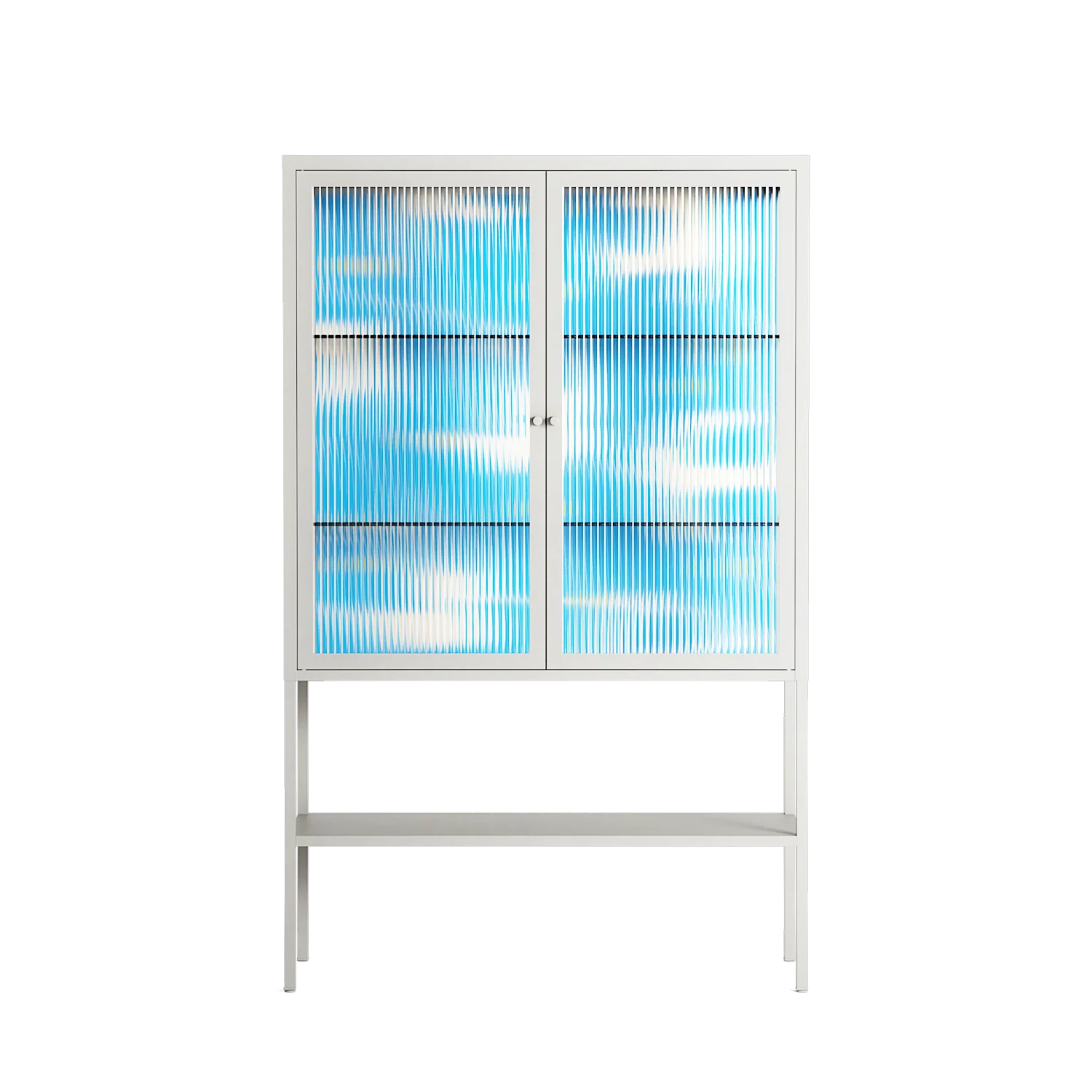 Birds B - Loft Cabinet - Heather Zhou - Chalk - Reeded glass