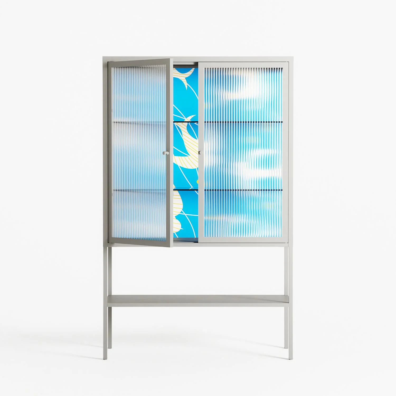 Birds B - Loft Cabinet - Heather Zhou - Chalk - Reeded glass - Image 2