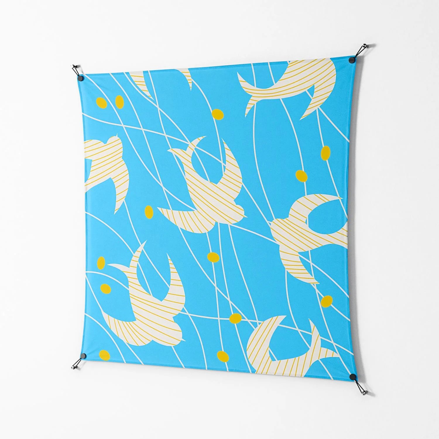 Birds B - Work On Wall - Heather Zhou - Black - 140 x 140 cm - Image 2