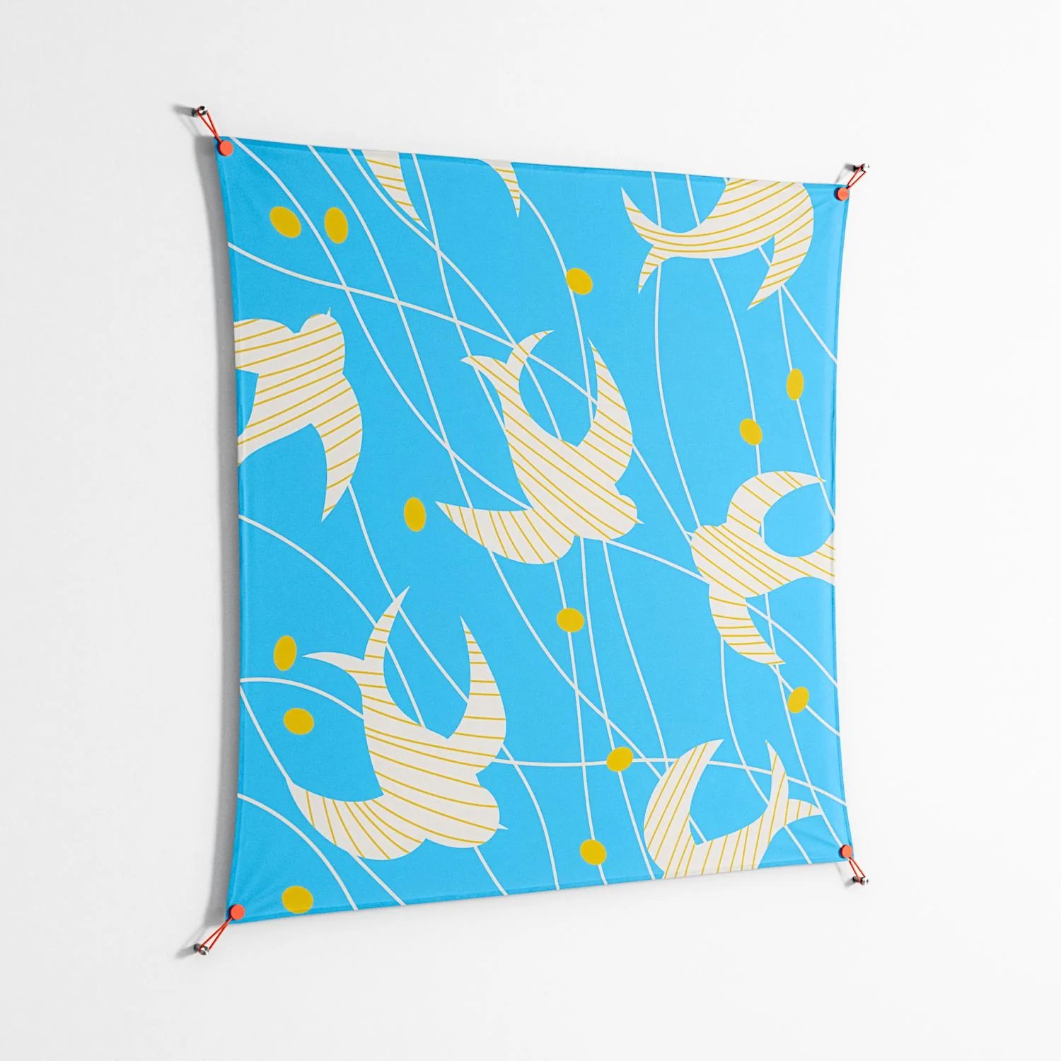 Birds B - Work On Wall - Heather Zhou - Orange - 140 x 140 cm - Image 2