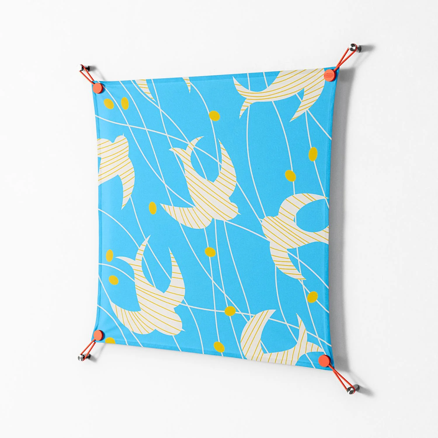Birds B - Work On Wall - Heather Zhou - Orange - 70 x 70 cm - Image 2