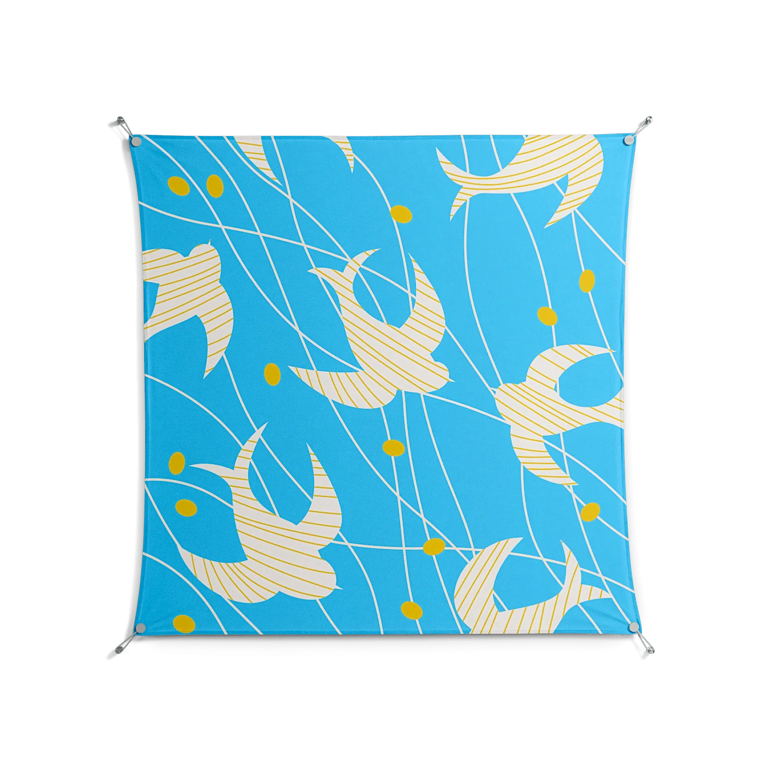 Birds B - Work On Wall - Heather Zhou - Silver - 140 x 140 cm