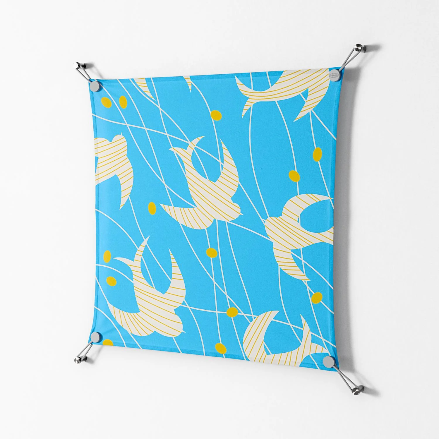 Birds B - Work On Wall - Heather Zhou - Silver - 70 x 70 cm - Image 2