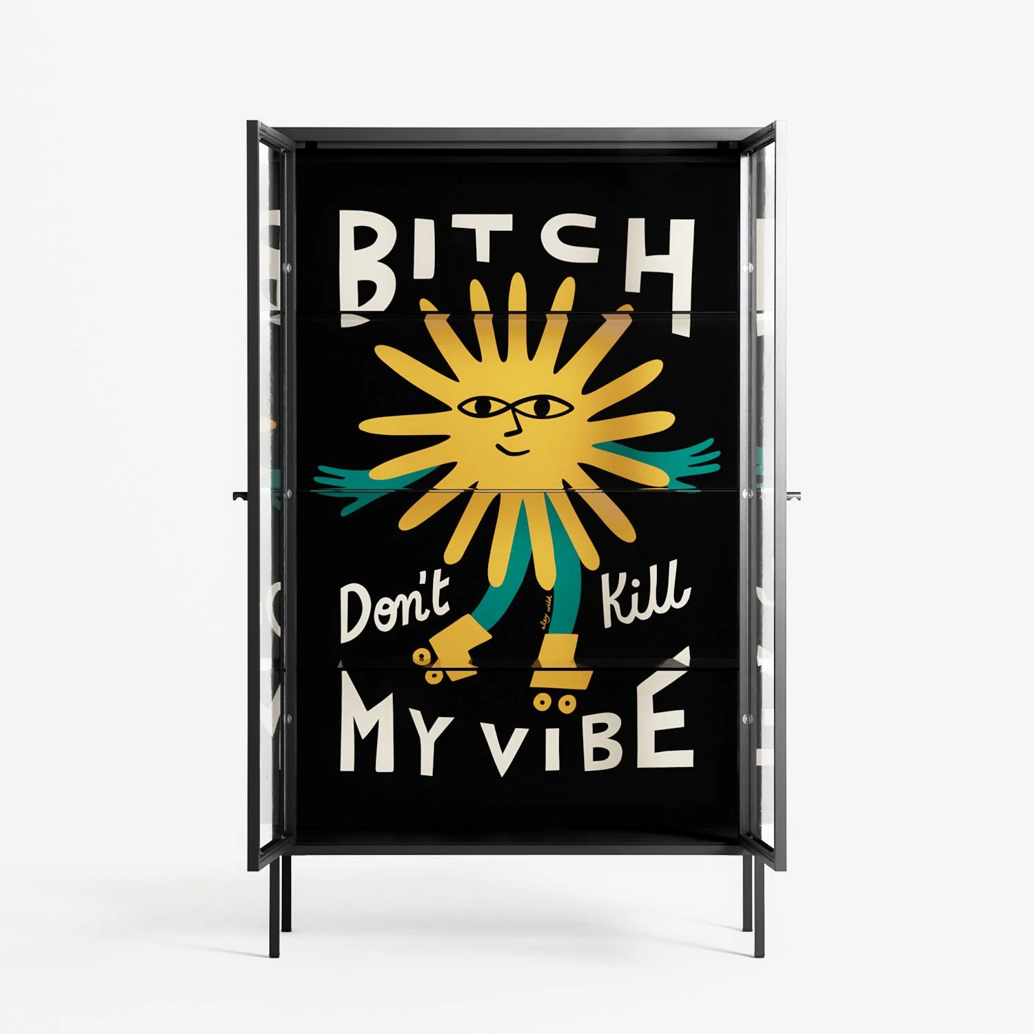 Bitch Don't Kill My Vibe - Cabinet - Aley Wild - Antracite - Clear glass - Image 3