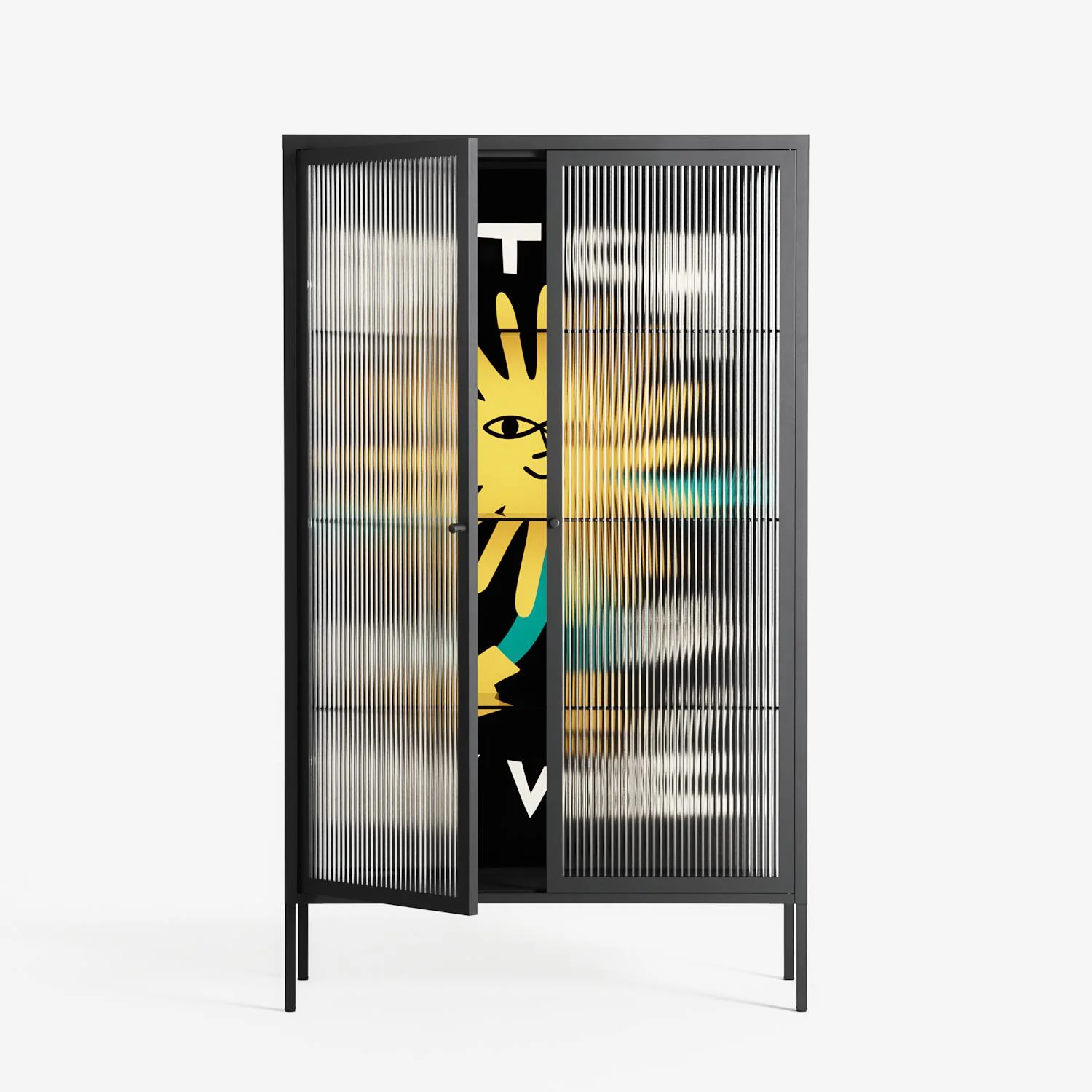 Bitch Don't Kill My Vibe - Cabinet - Aley Wild - Antracite - Reeded glass - Image 2