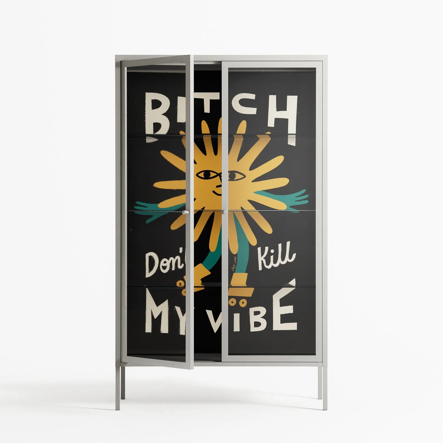 Bitch Don't Kill My Vibe - Cabinet - Aley Wild - Chalk - Clear glass - Image 2