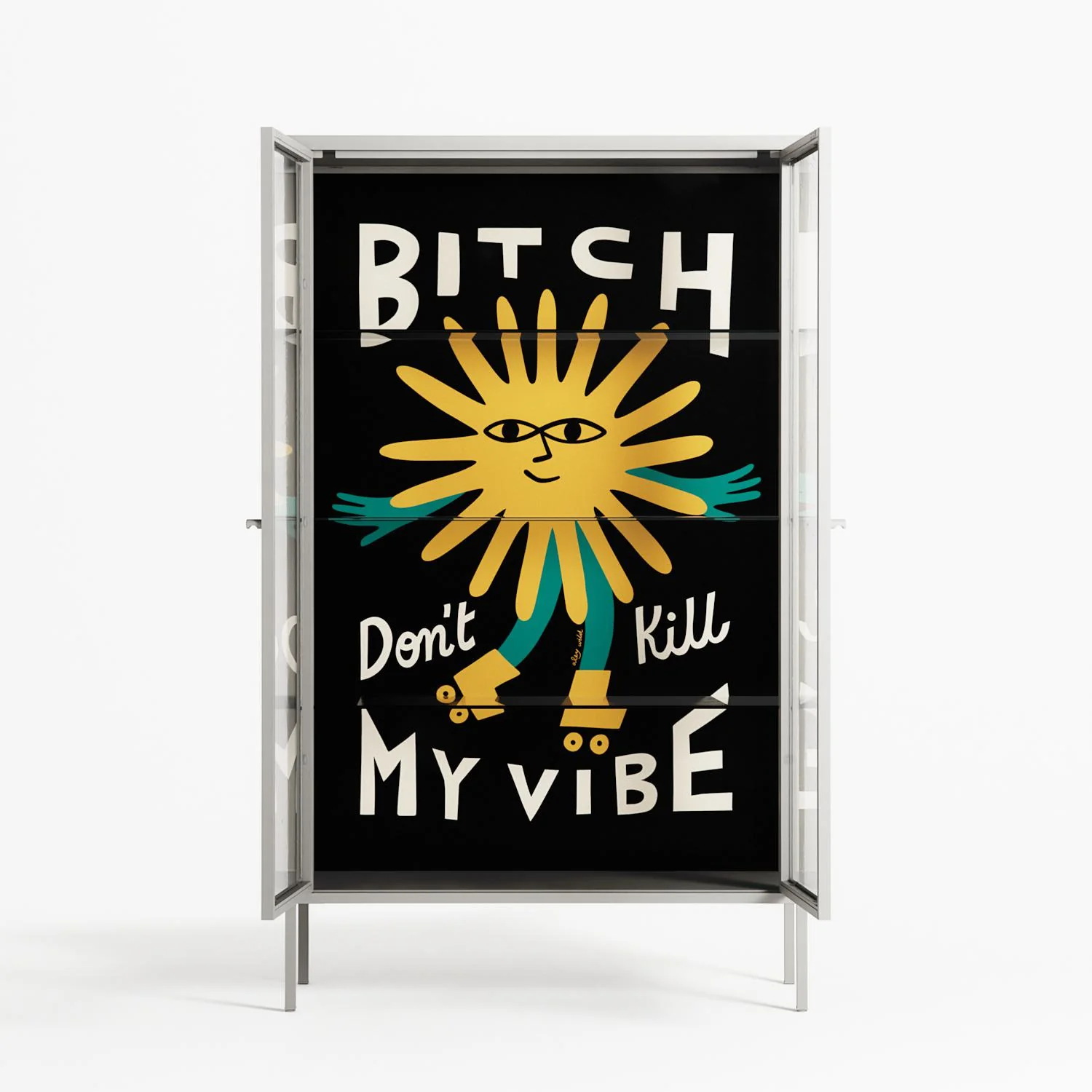 Bitch Don't Kill My Vibe - Cabinet - Aley Wild - Chalk - Clear glass - Image 3