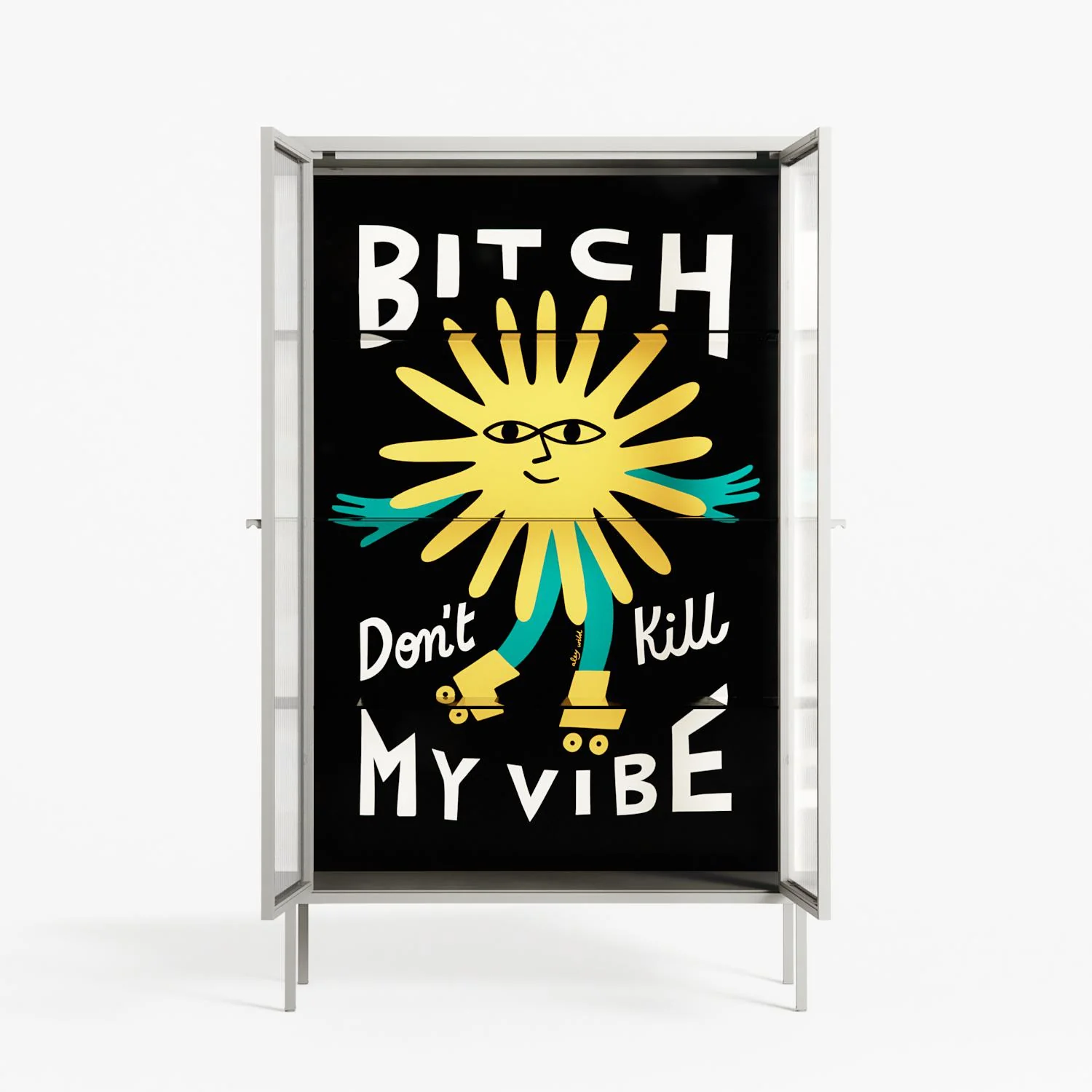Bitch Don't Kill My Vibe - Cabinet - Aley Wild - Chalk - Reeded glass - Image 3
