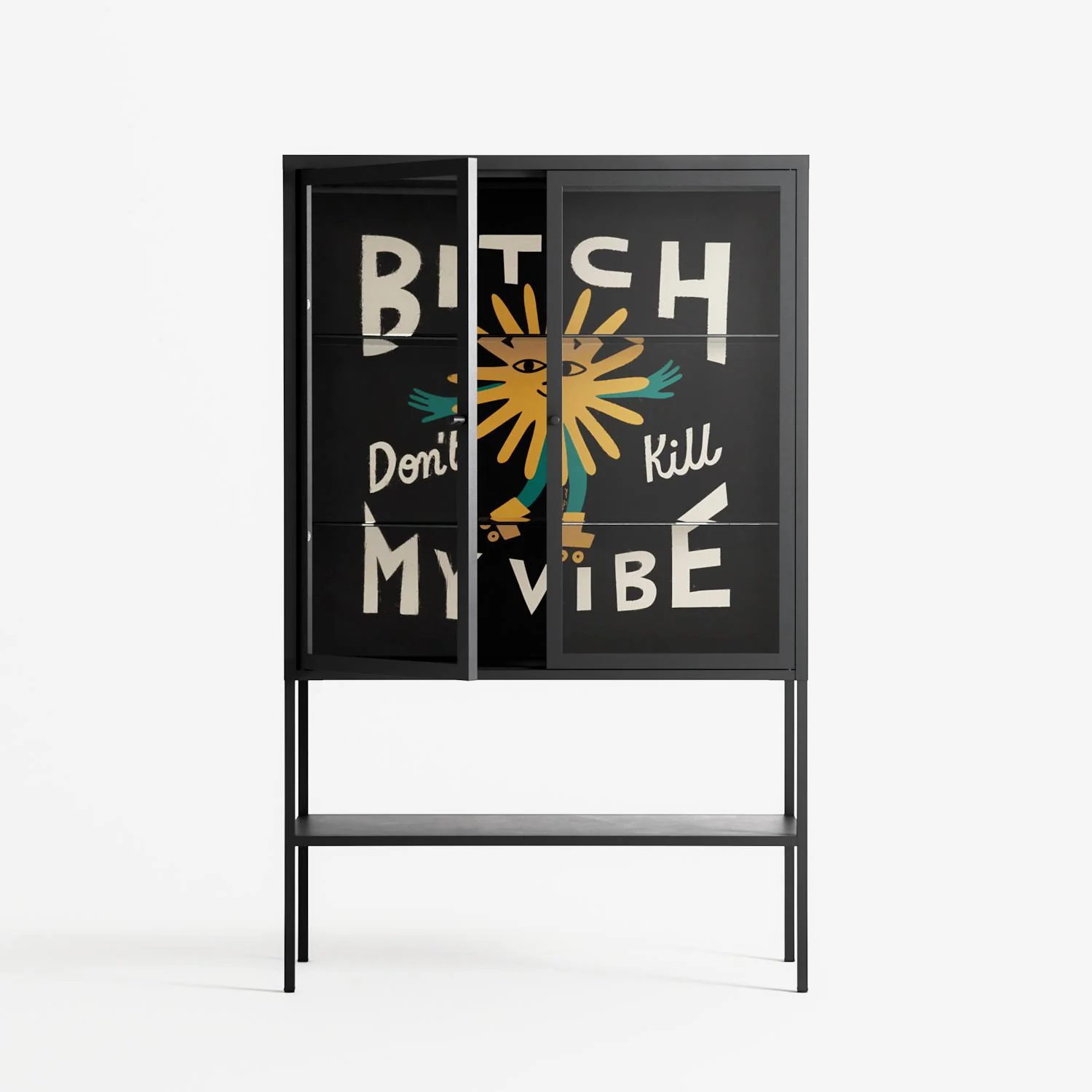 Bitch Don't Kill My Vibe - Loft Cabinet - Aley Wild - Antracite - Clear glass - Image 2
