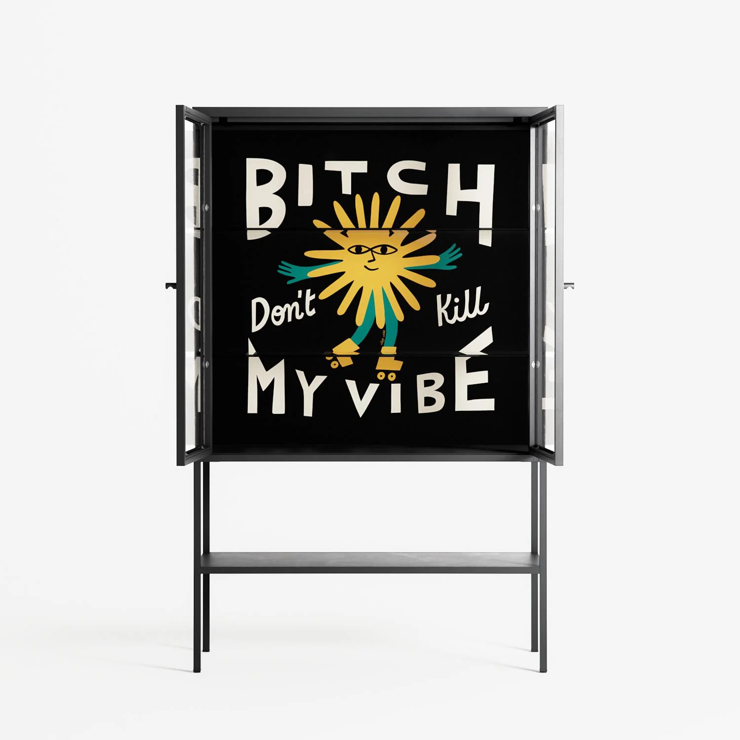 Bitch Don't Kill My Vibe - Loft Cabinet - Aley Wild - Antracite - Clear glass - Image 3