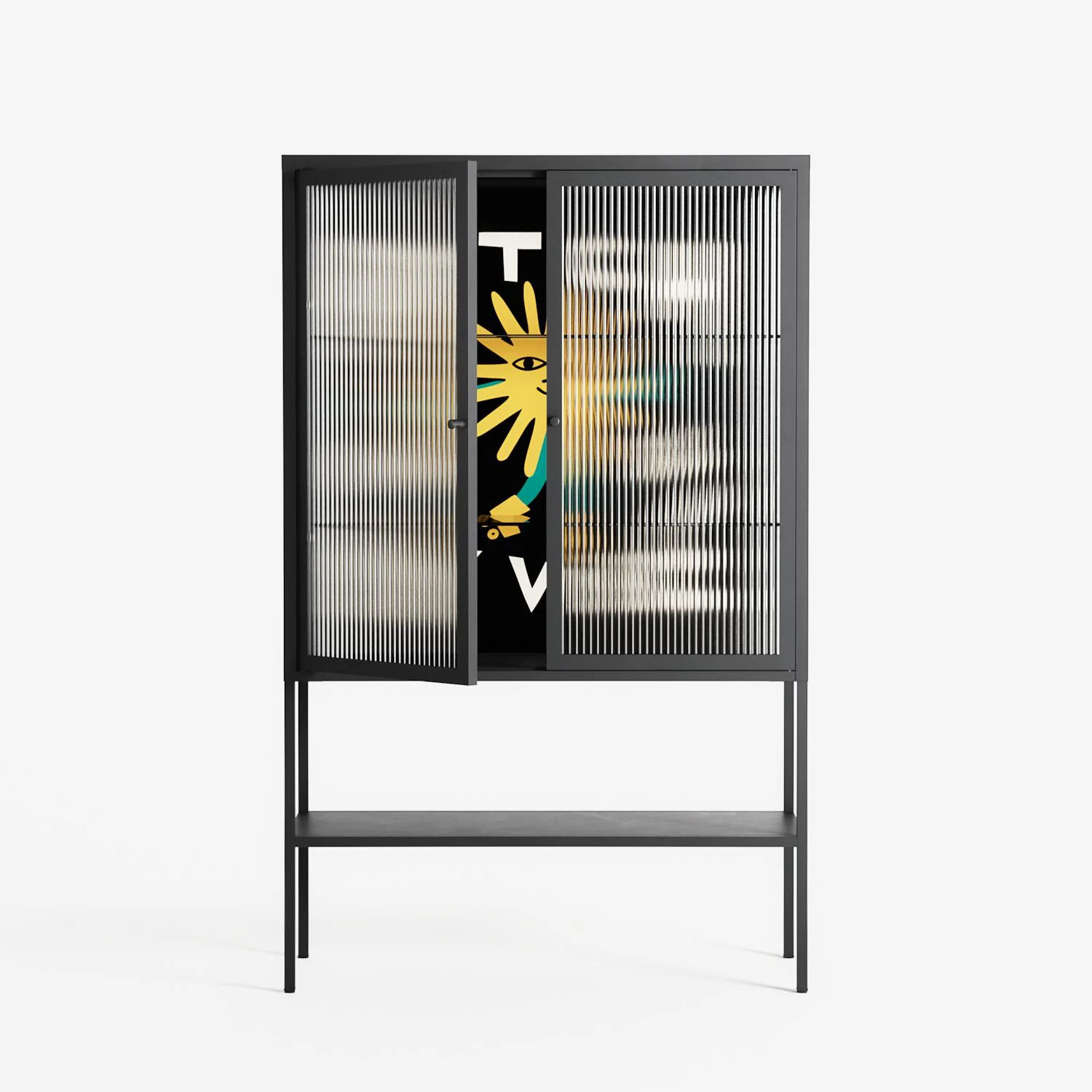 Bitch Don't Kill My Vibe - Loft Cabinet - Aley Wild - Antracite - Reeded glass - Image 2