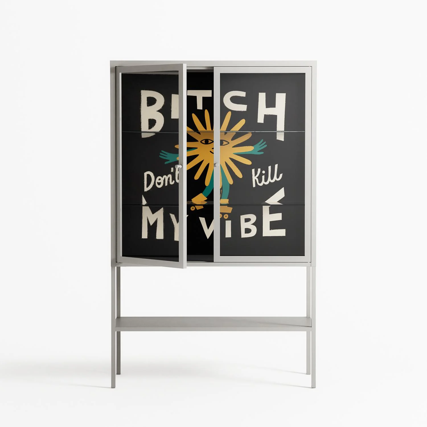 Bitch Don't Kill My Vibe - Loft Cabinet - Aley Wild - Chalk - Clear glass - Image 2