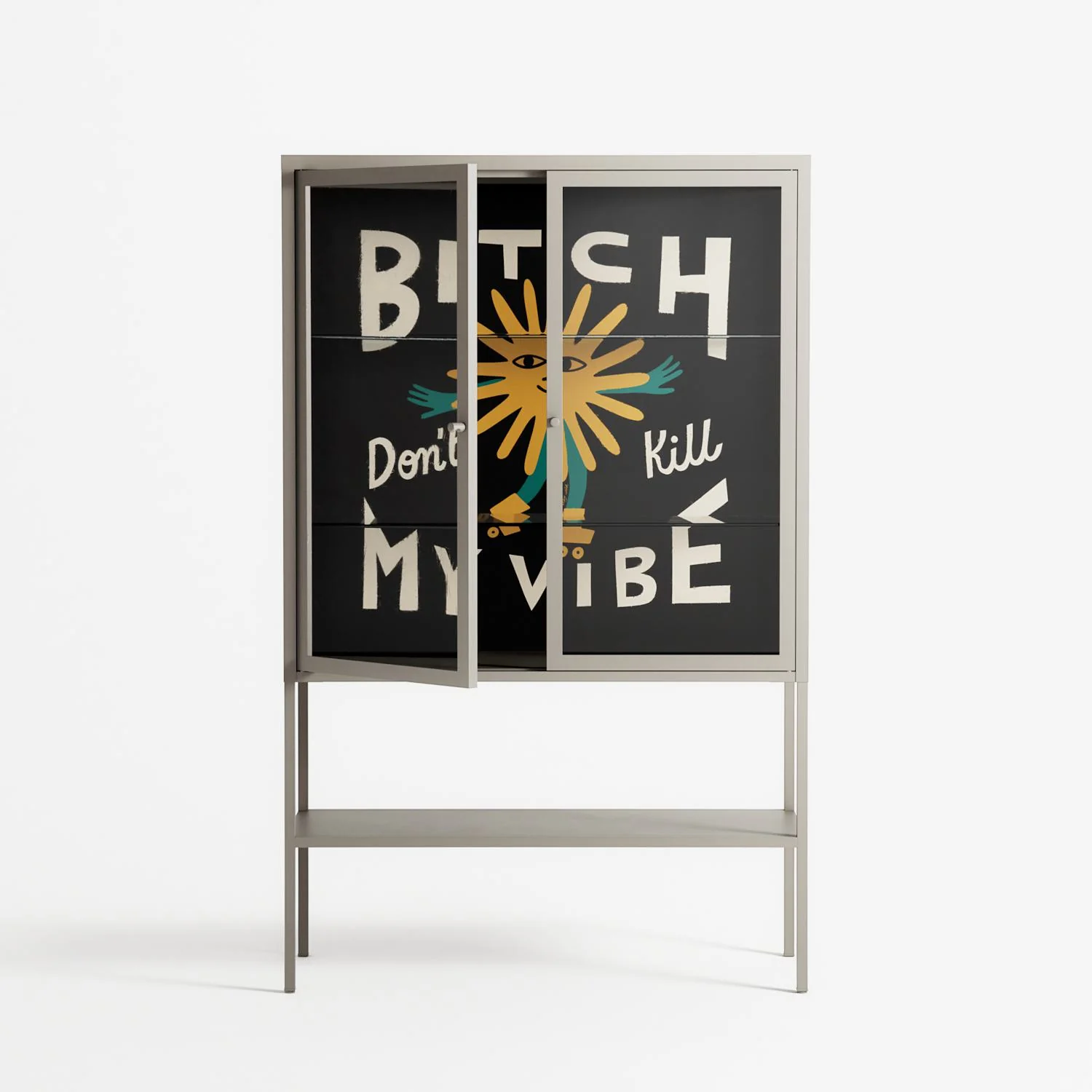 Bitch Don't Kill My Vibe - Loft Cabinet - Aley Wild - Pebble - Clear glass - Image 2