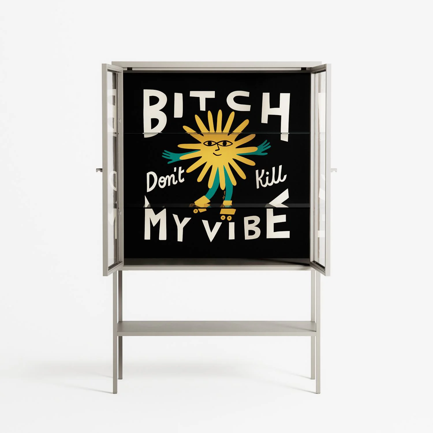 Bitch Don't Kill My Vibe - Loft Cabinet - Aley Wild - Pebble - Clear glass - Image 3