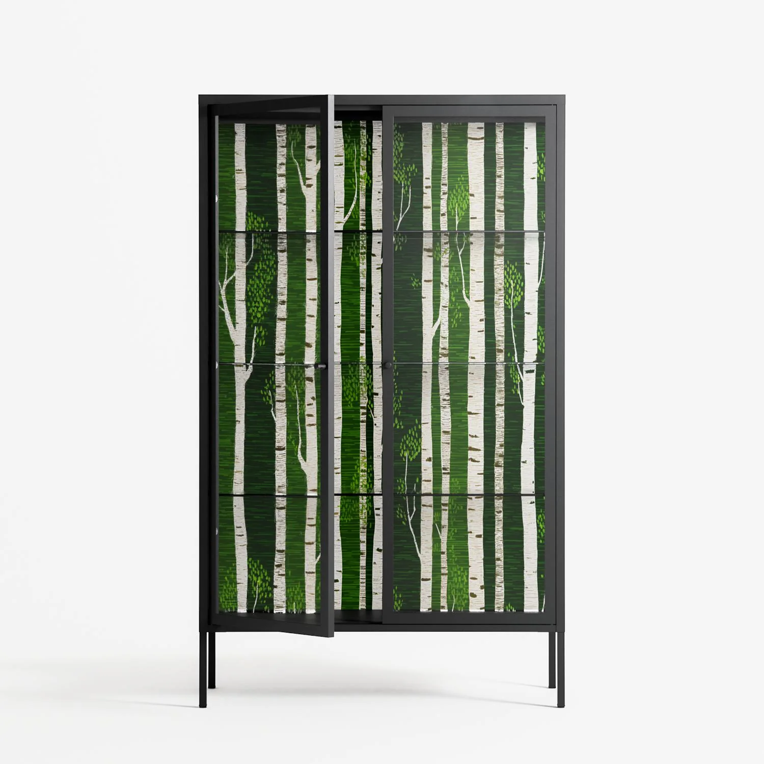 Björkskog - Cabinet - Nur Rydberg - Antracite - Clear glass - Image 2